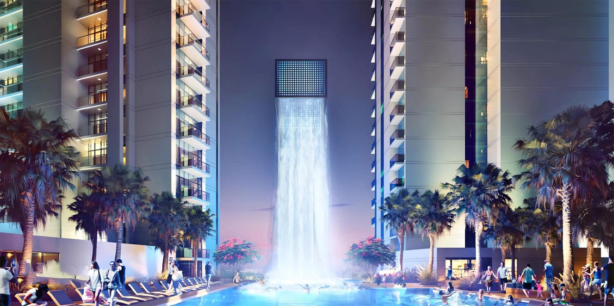 Golf Gate apartment living room interior, DAMAC Hills