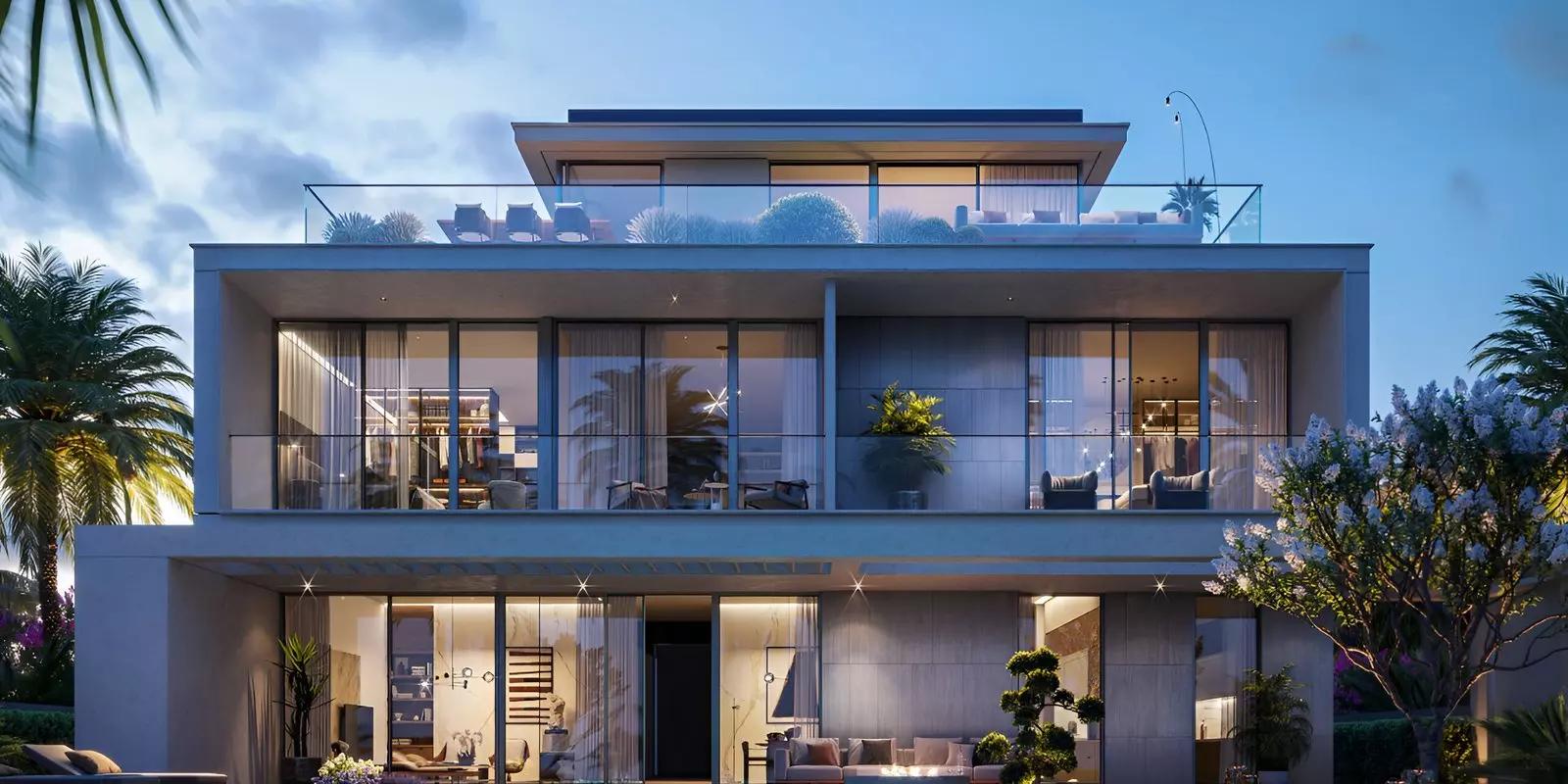 District One West Phase 2 villa facade and driveway, MBR City, Dubai