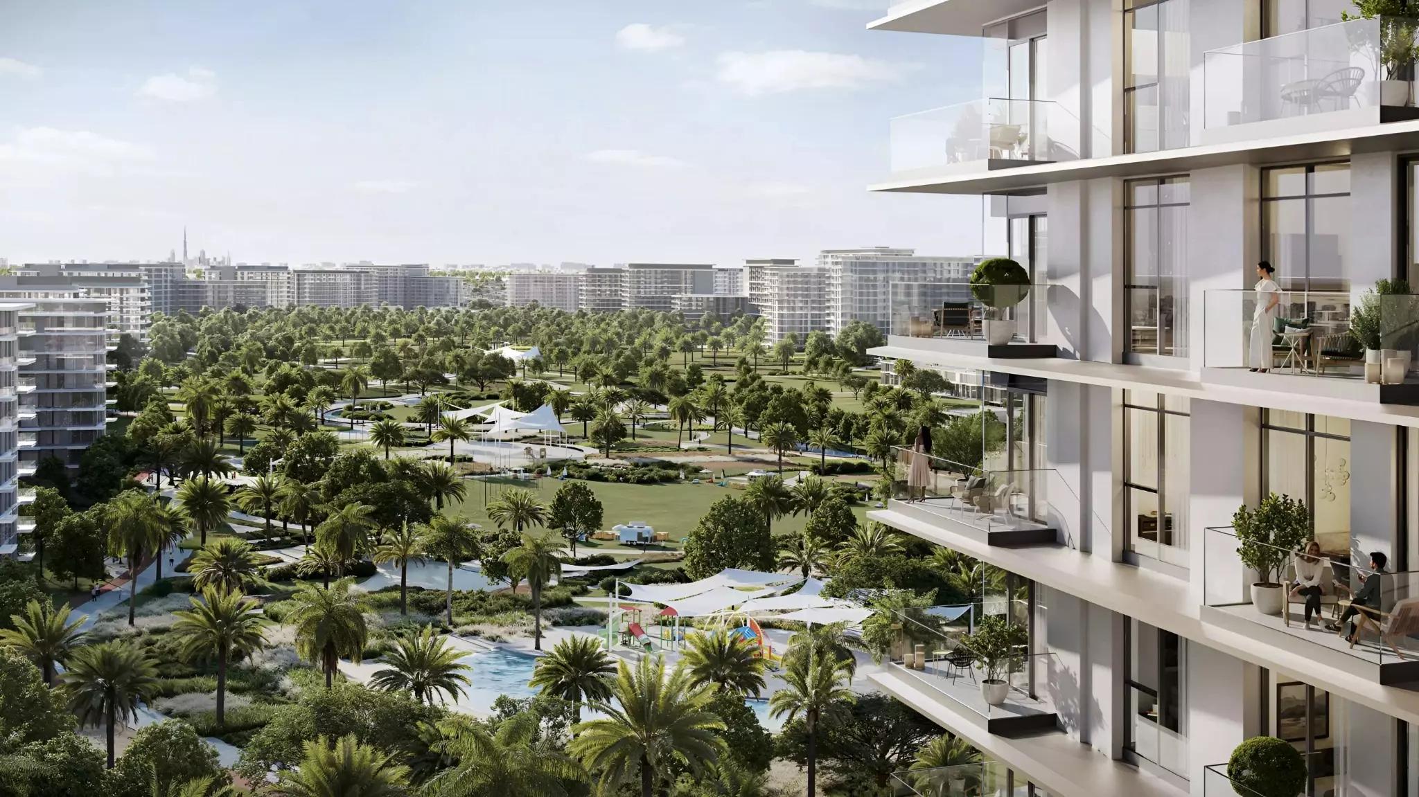 Shared amenity deck with landscaped gardens, Address Residences Dubai Hills Estate