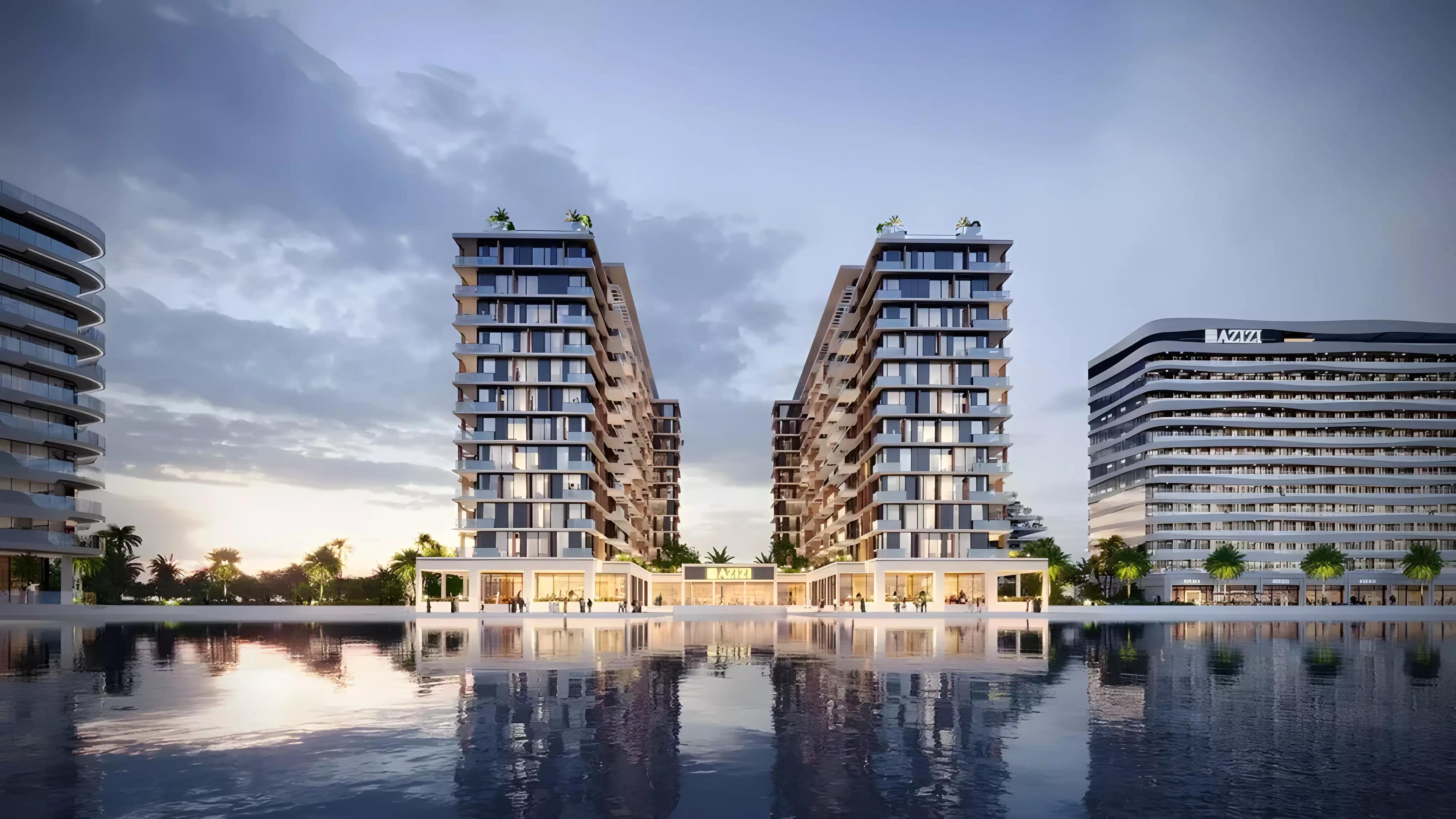 Azizi Venice 16 exterior render, freehold apartments in Dubai South