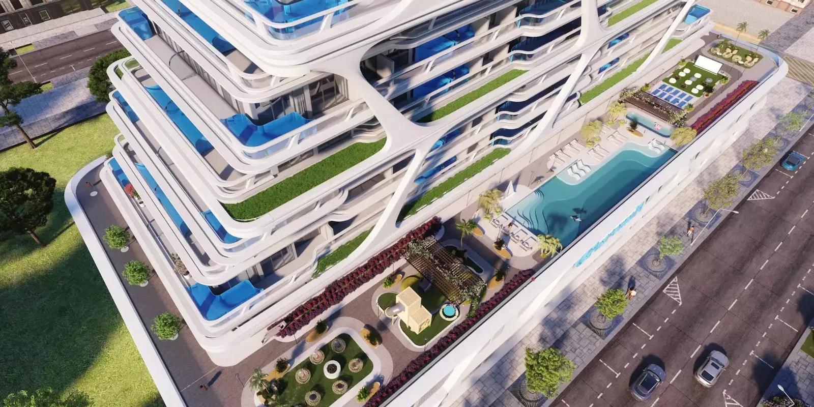 Samana California Phase 2 amenity deck and pool area, Al Furjan, Dubai