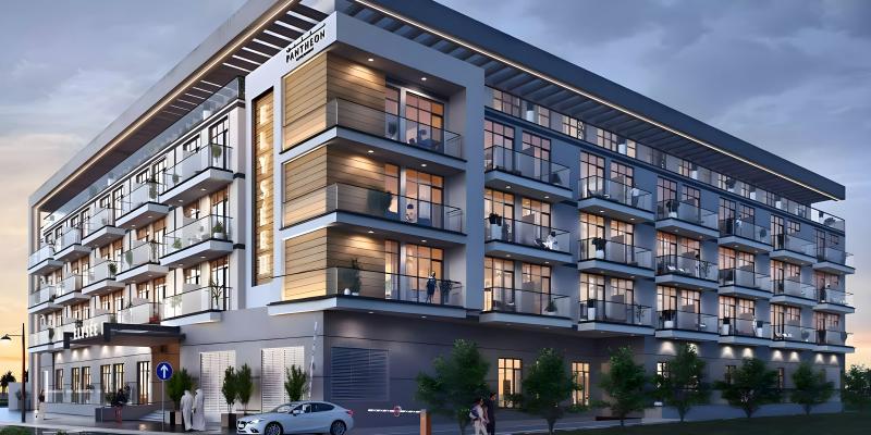 Elysee Heights residential tower exterior, Jumeirah Village Circle, Dubai
