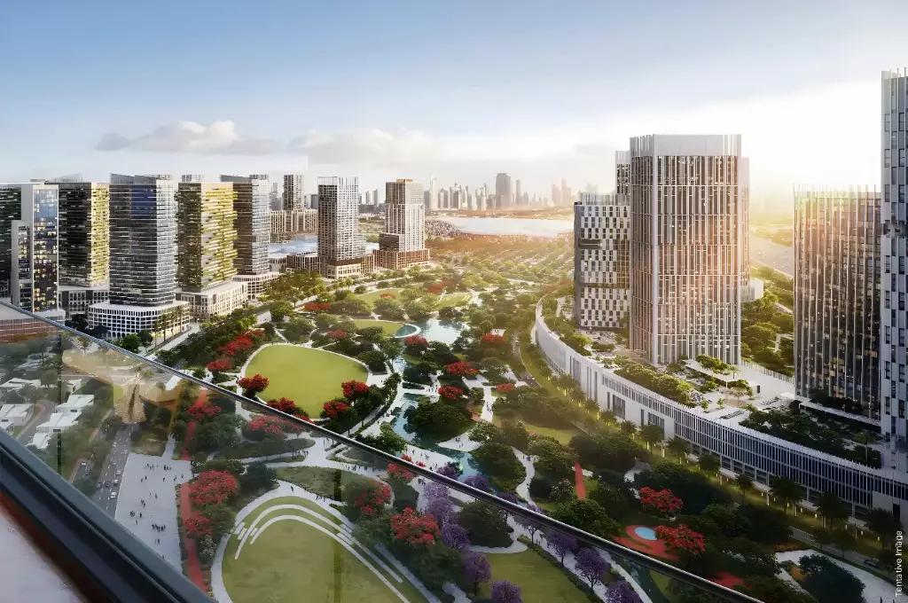 Azizi Milan Heights residential tower exterior, City of Arabia, Dubai