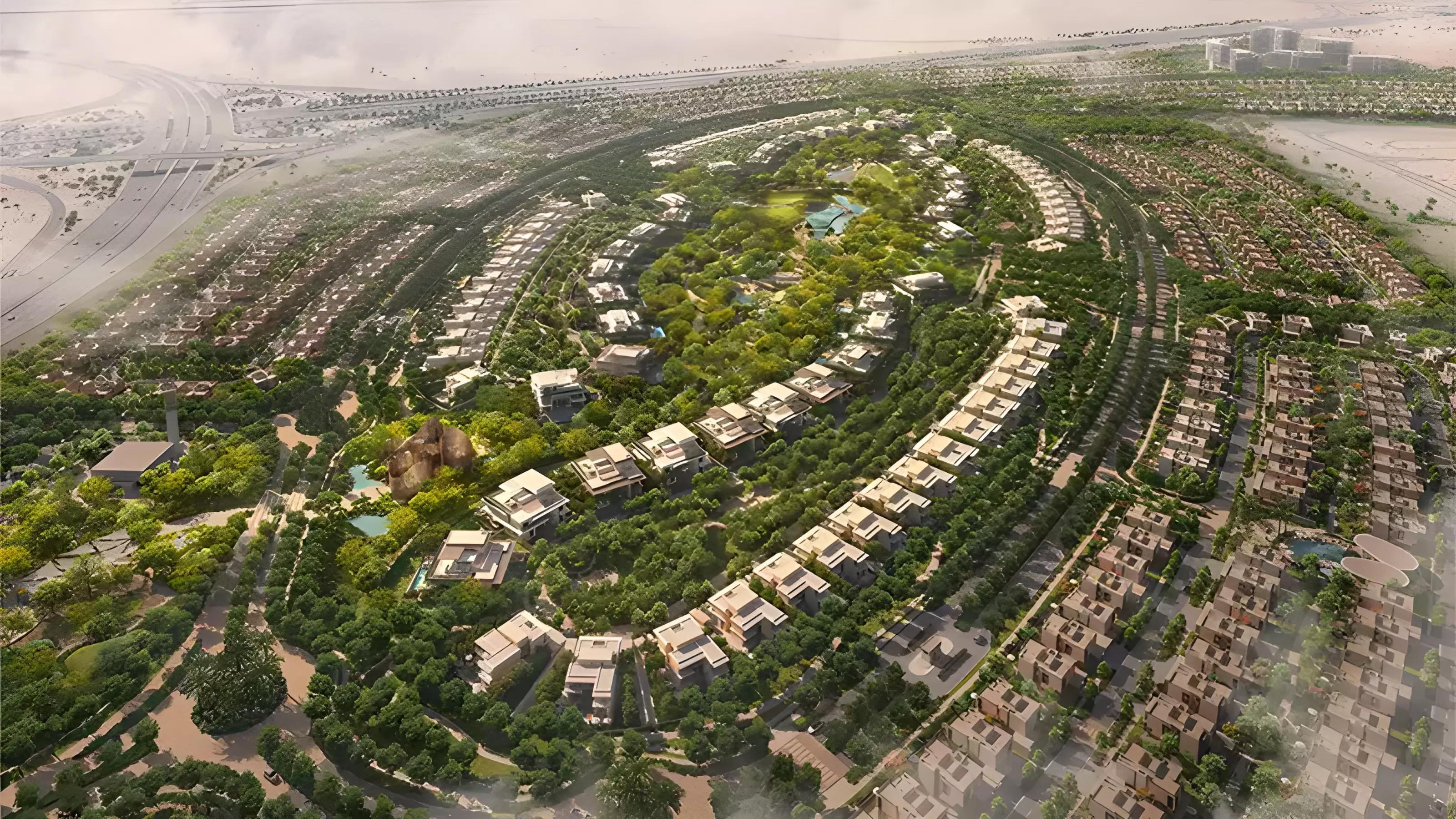 Aldar Cassia 3 villa exterior render at The Wilds by Aldar, Dubai