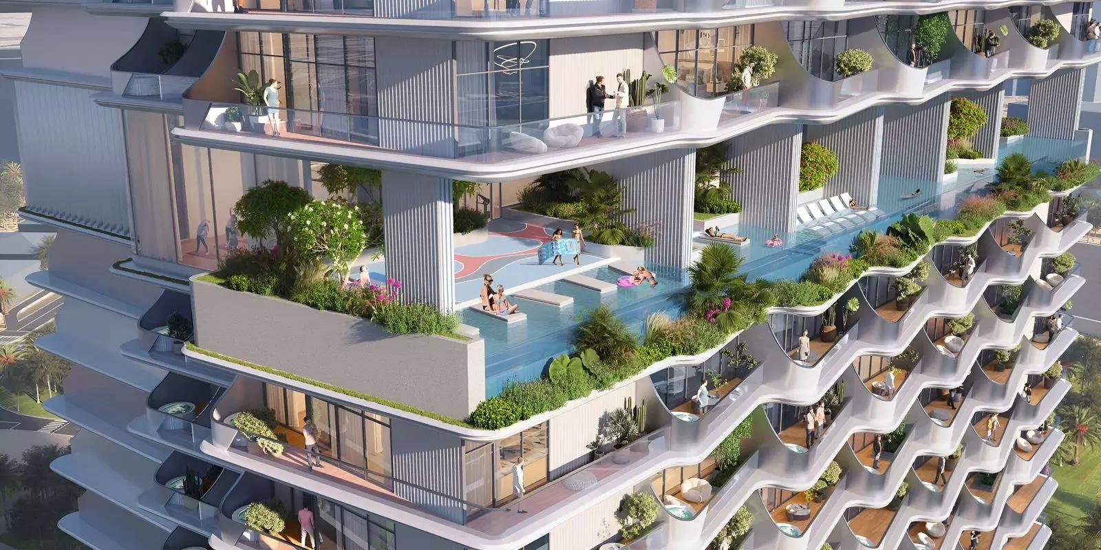Cove gymnasium and fitness area, Dubai Land Residence Complex
