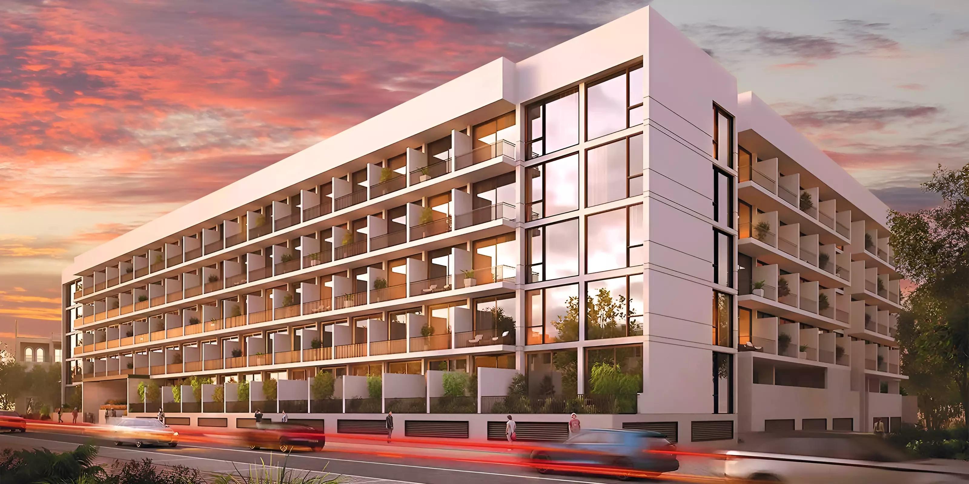 Luma21 exterior facade view, Jumeirah Village Circle, Dubai