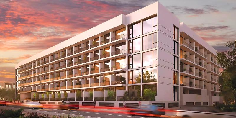Luma21 exterior facade view, Jumeirah Village Circle, Dubai