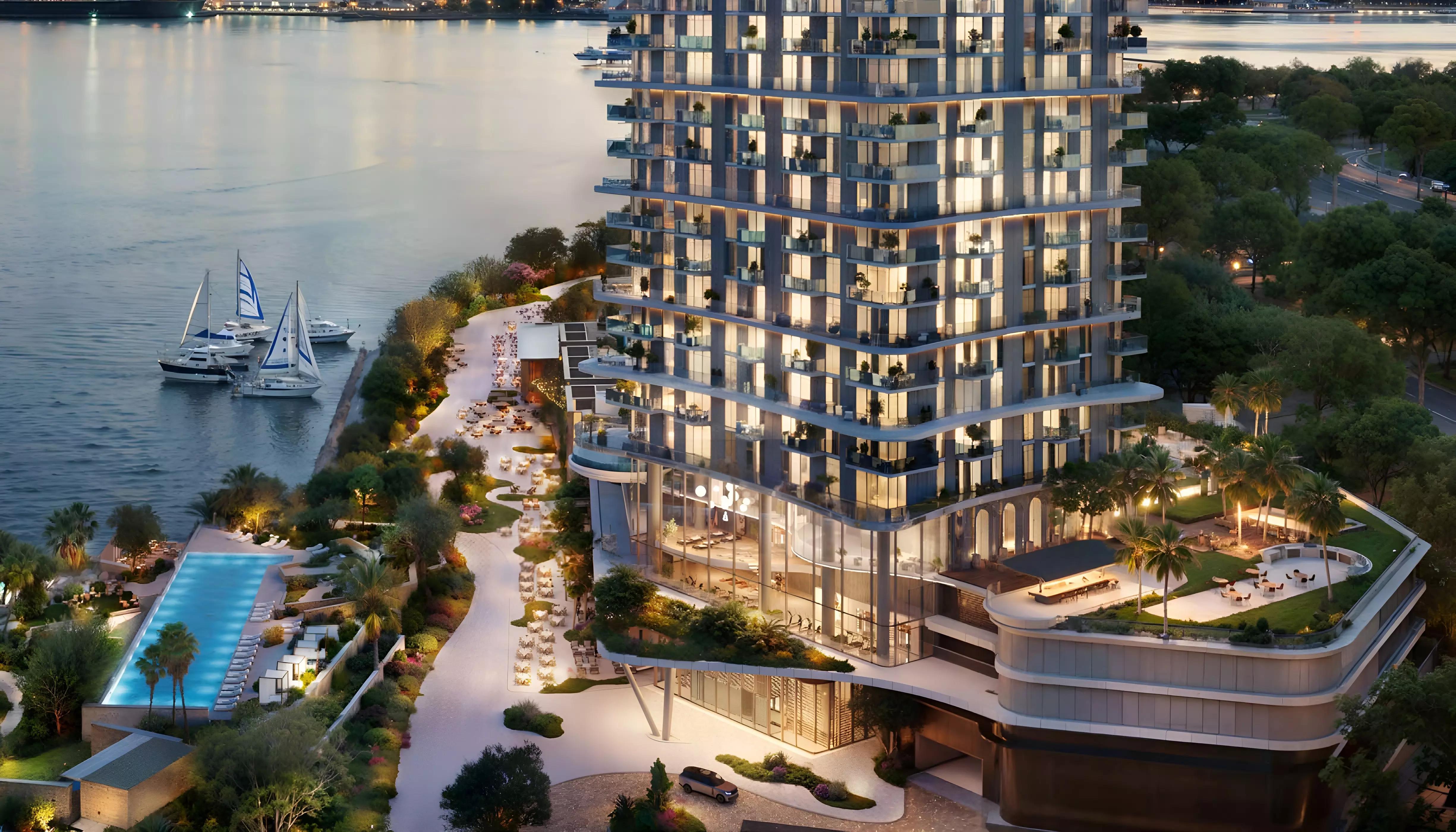 Sensia landscaped grounds and gardens, Dubai Maritime City