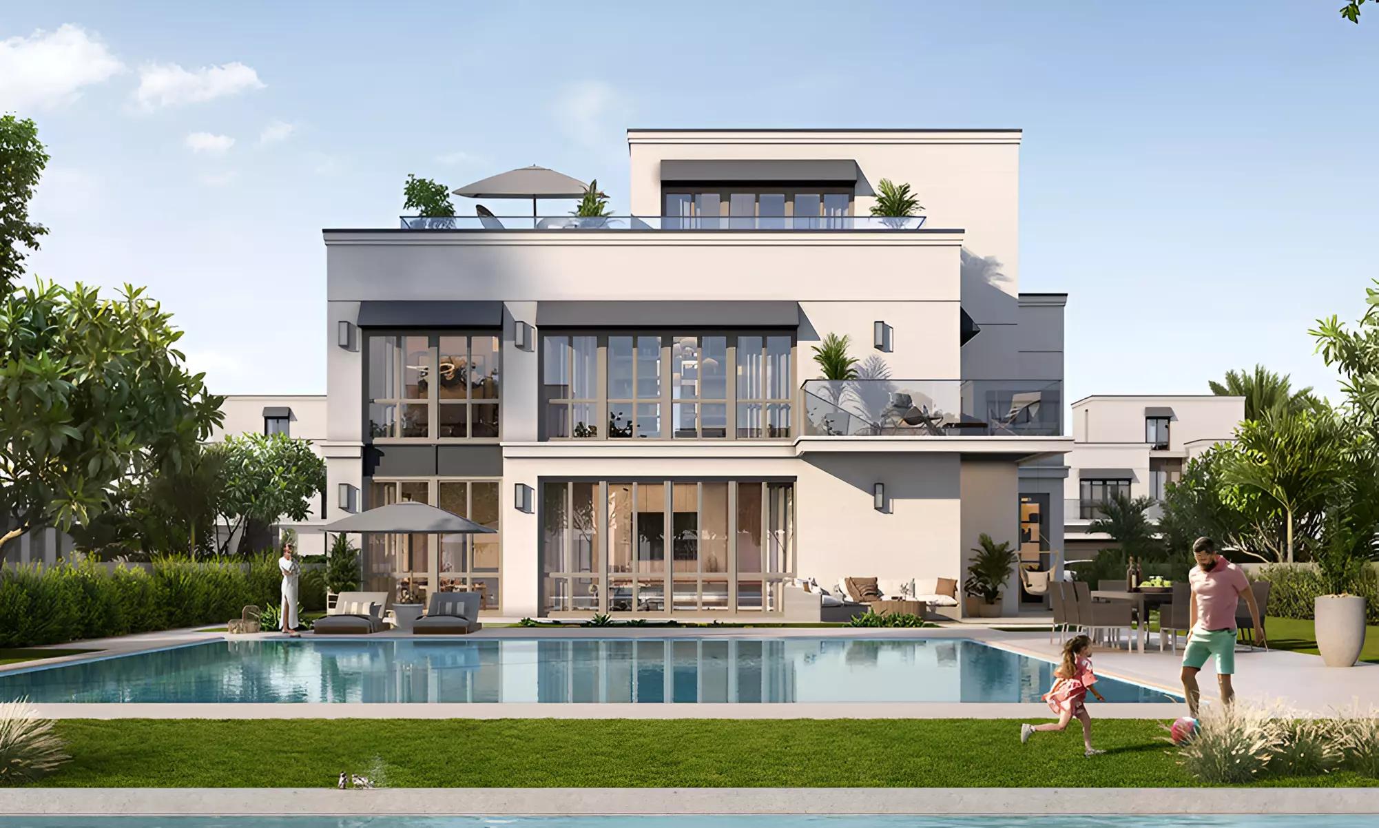 Lavita villa living space interior view, The Oasis by Emaar, Dubai