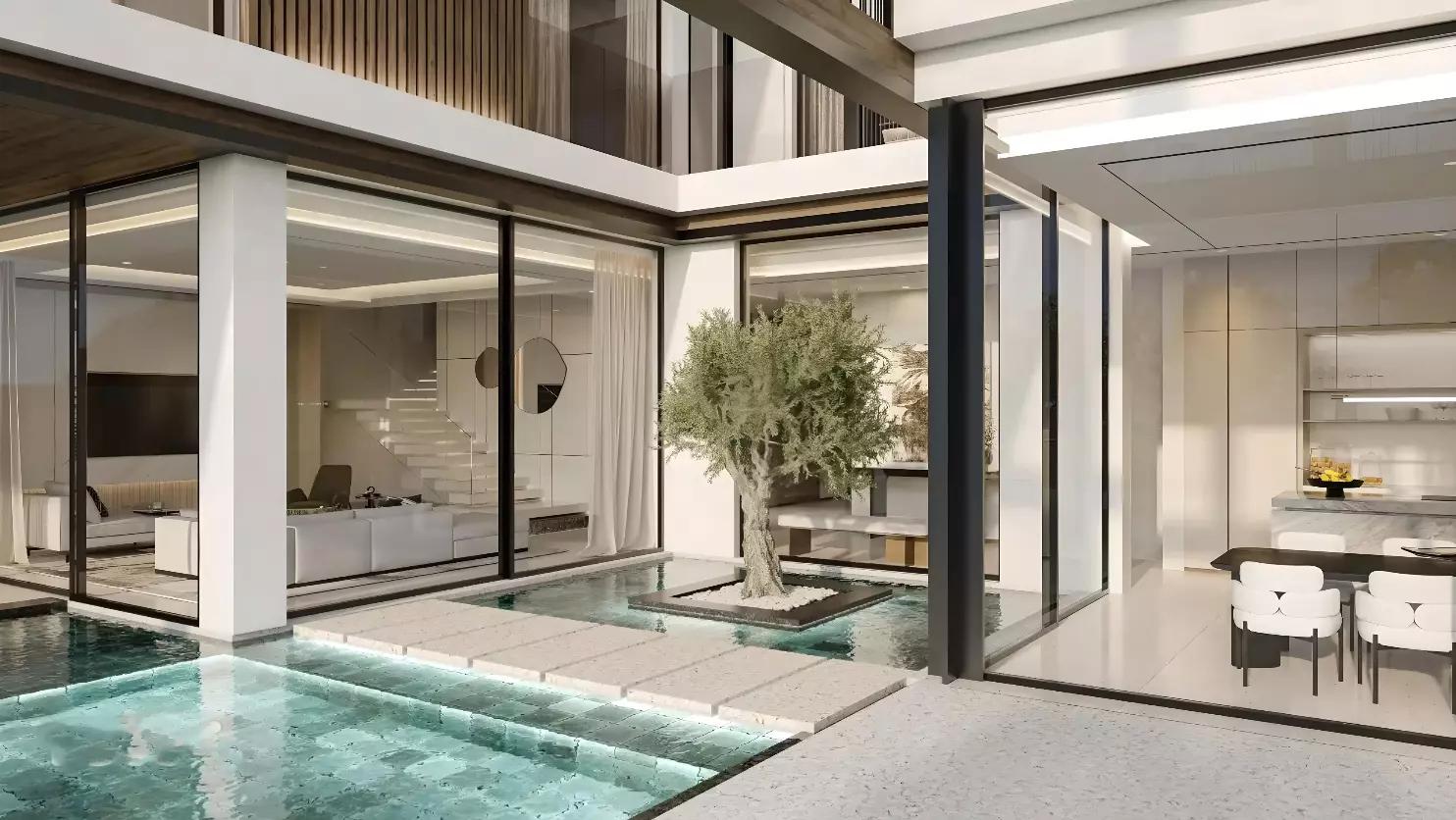 Casa Serene villa dining and lounge area, Sobha Hartland, Dubai