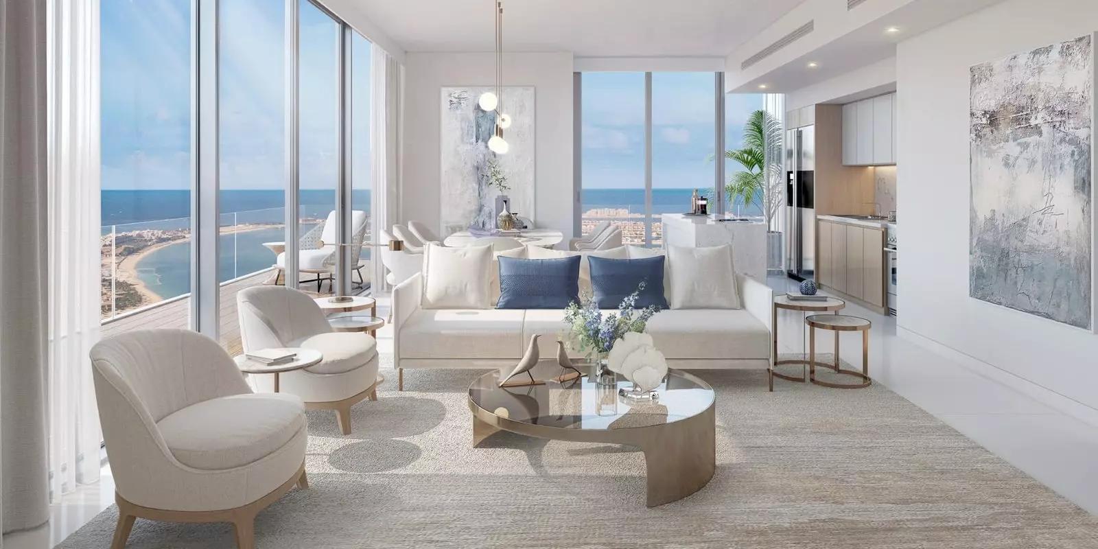 Beach Isle amenity deck and pool area, Emaar Beachfront