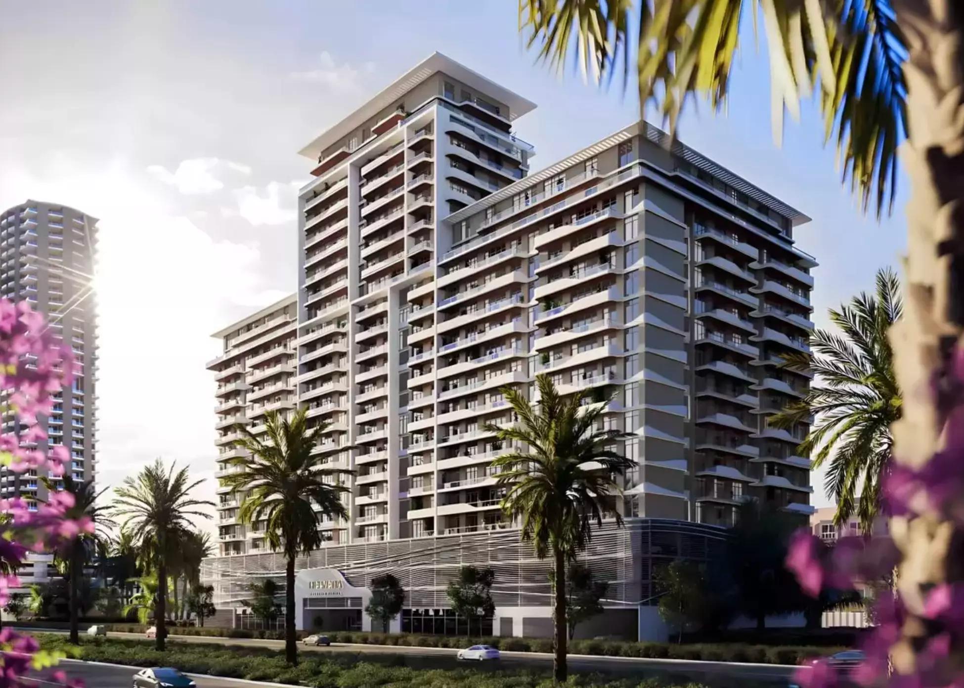 Helvetia Residences apartment interior living space, JVC, Dubai