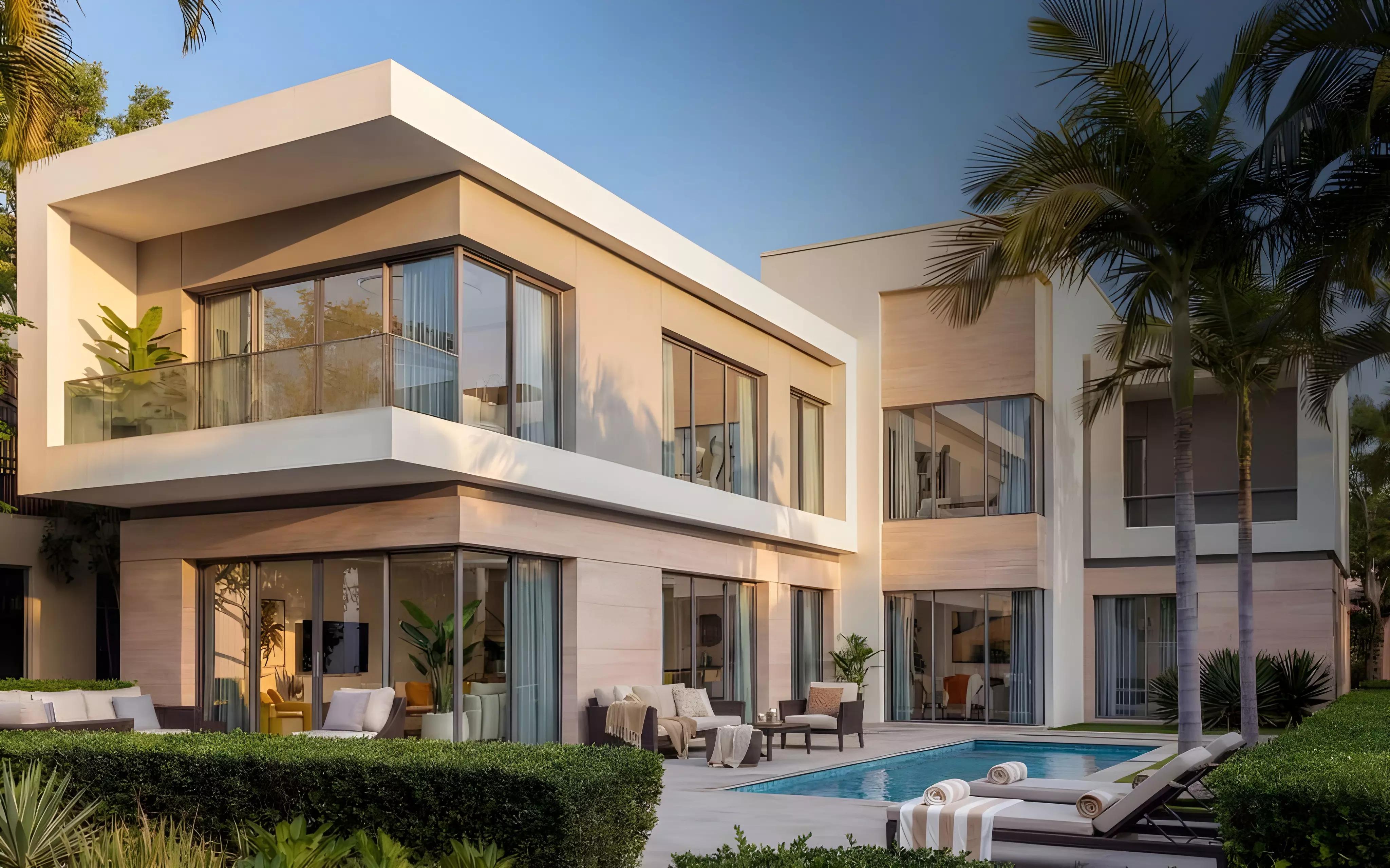 Sobha Sanctuary villa community street view, Dubai