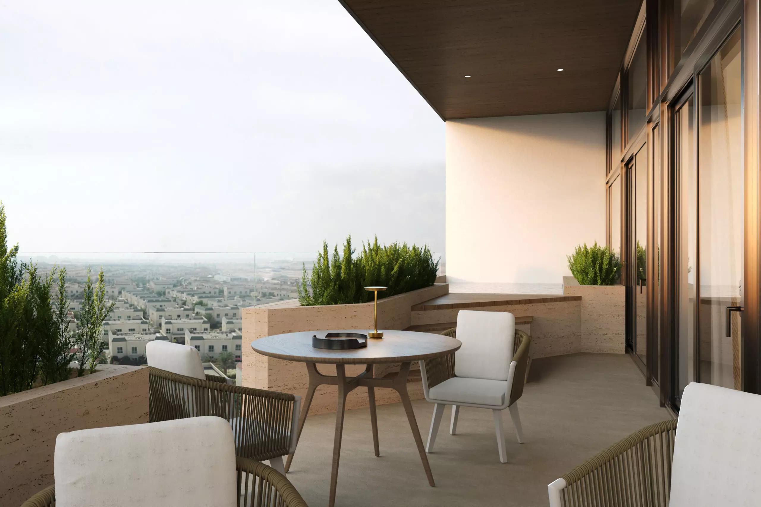 Starlight Park apartment interior living space, MBR City, Dubai