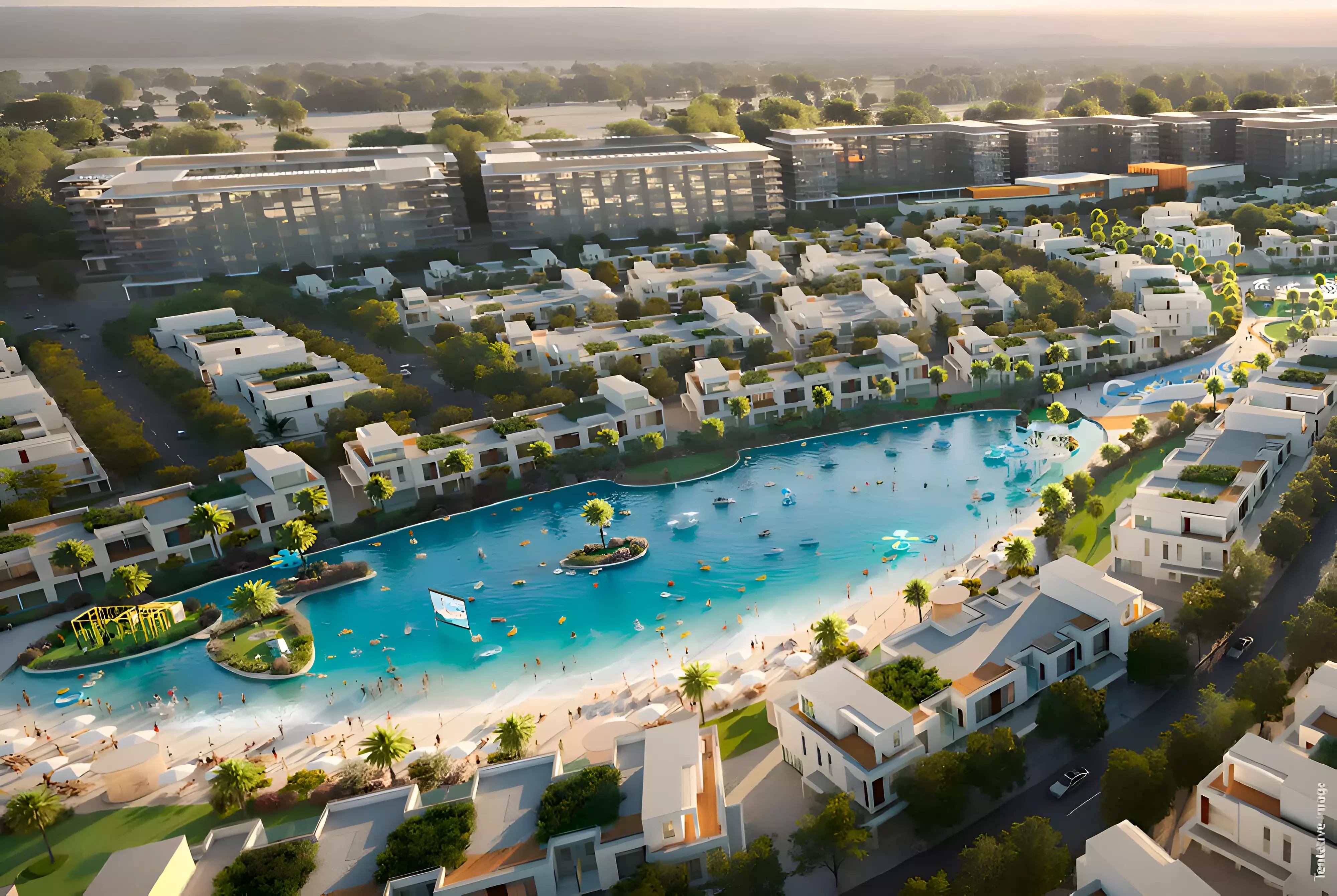 Damac Riverside Views Marine 2 residential tower street-level view, DIP 2