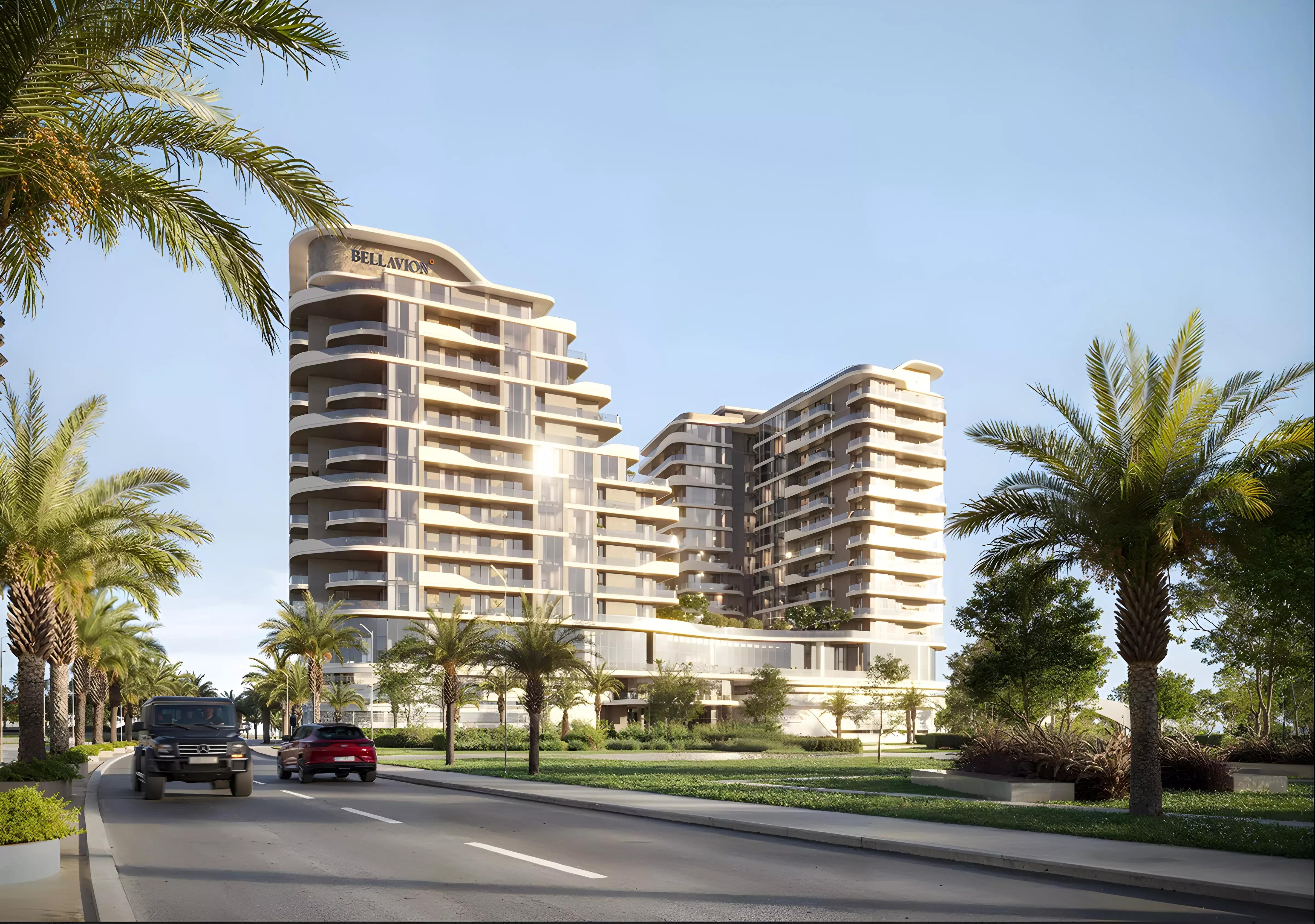 Bellavion Residences apartment interior living area, Wasl Gate, Dubai