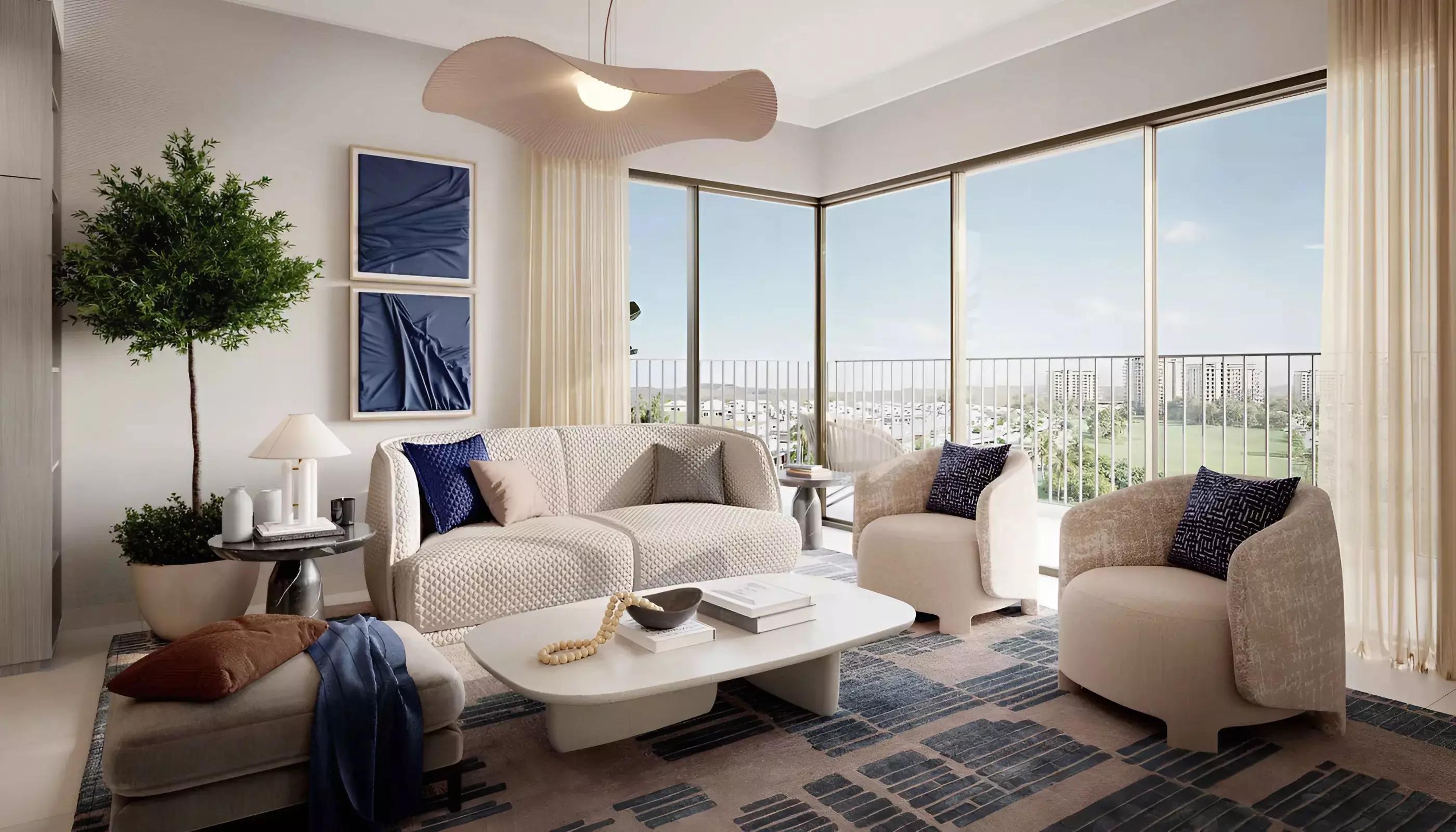 Golf Verge building exterior with golf course setting, Dubai South