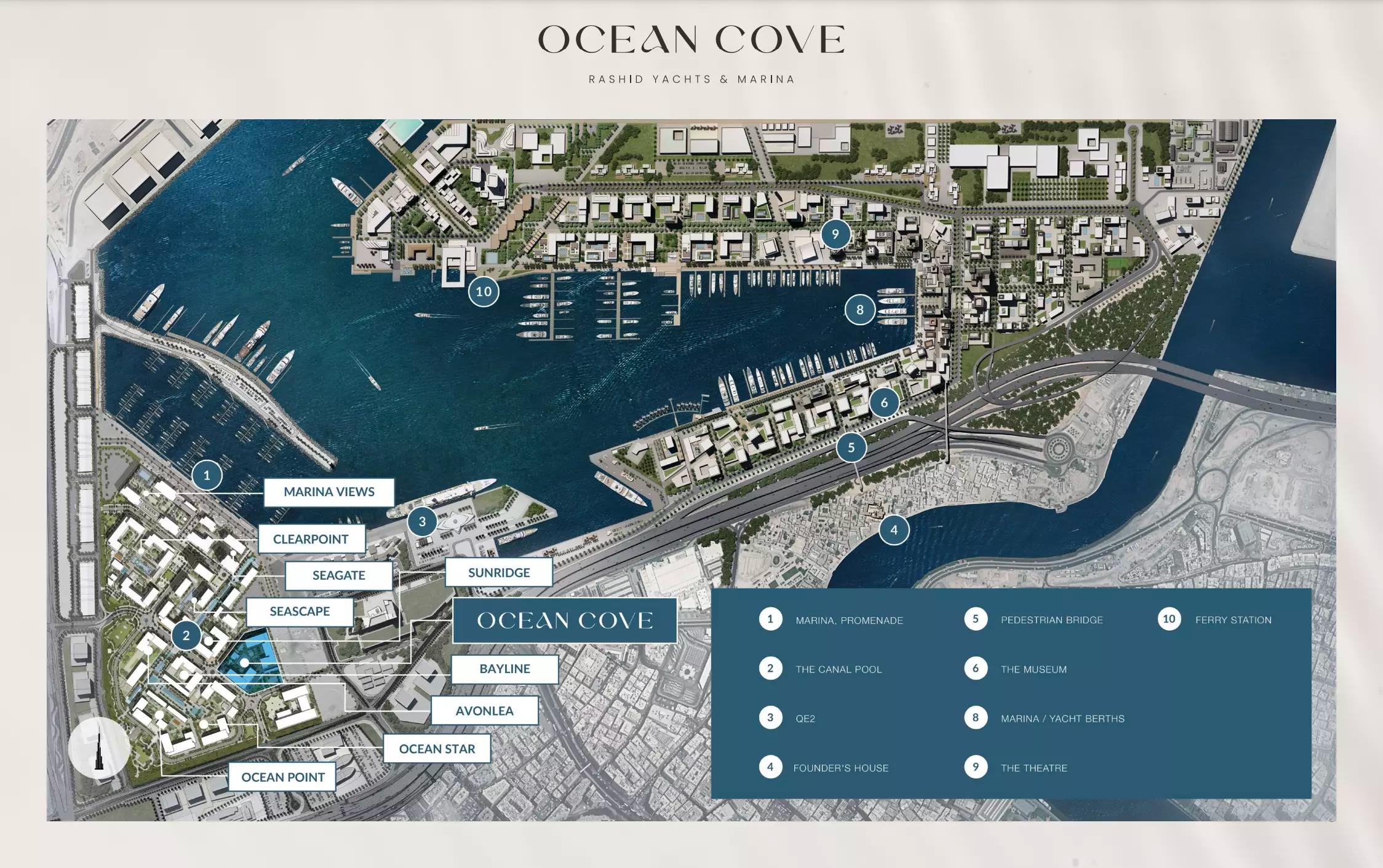 Ocean Cove master plan layout, Mina Rashid, Dubai