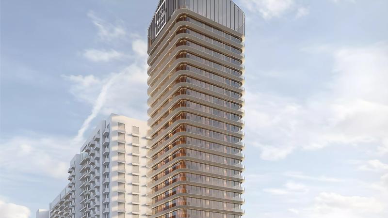 PG Maison apartment building exterior in Al Furjan, Dubai