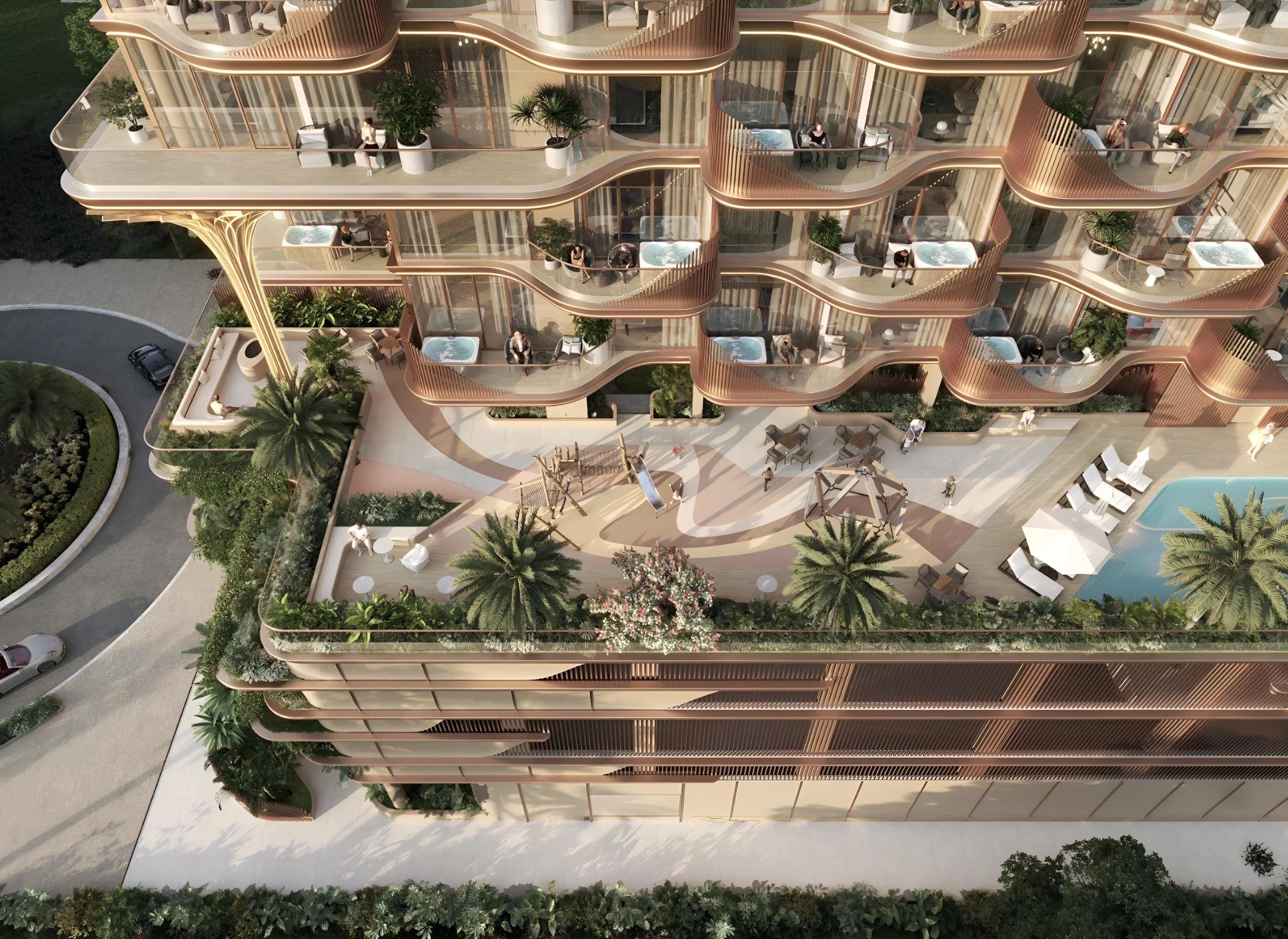 Vestoria Bay evening exterior view, Dubai Islands