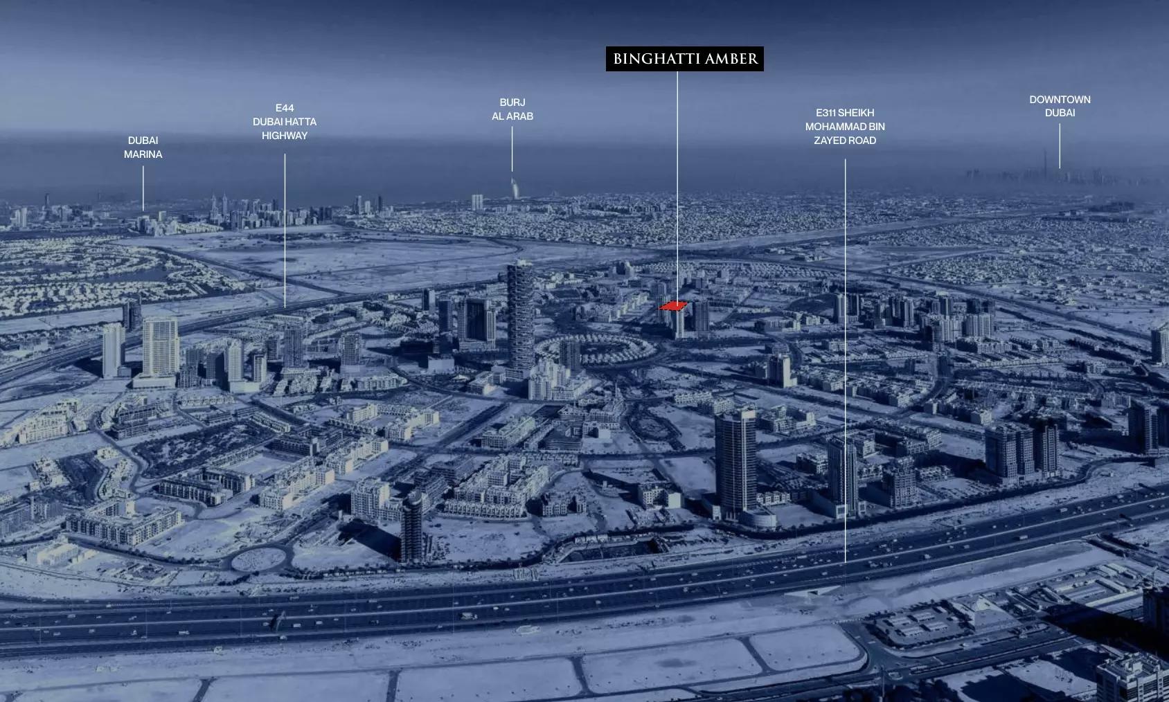Binghatti Amber master plan layout, JVC District 11, Dubai