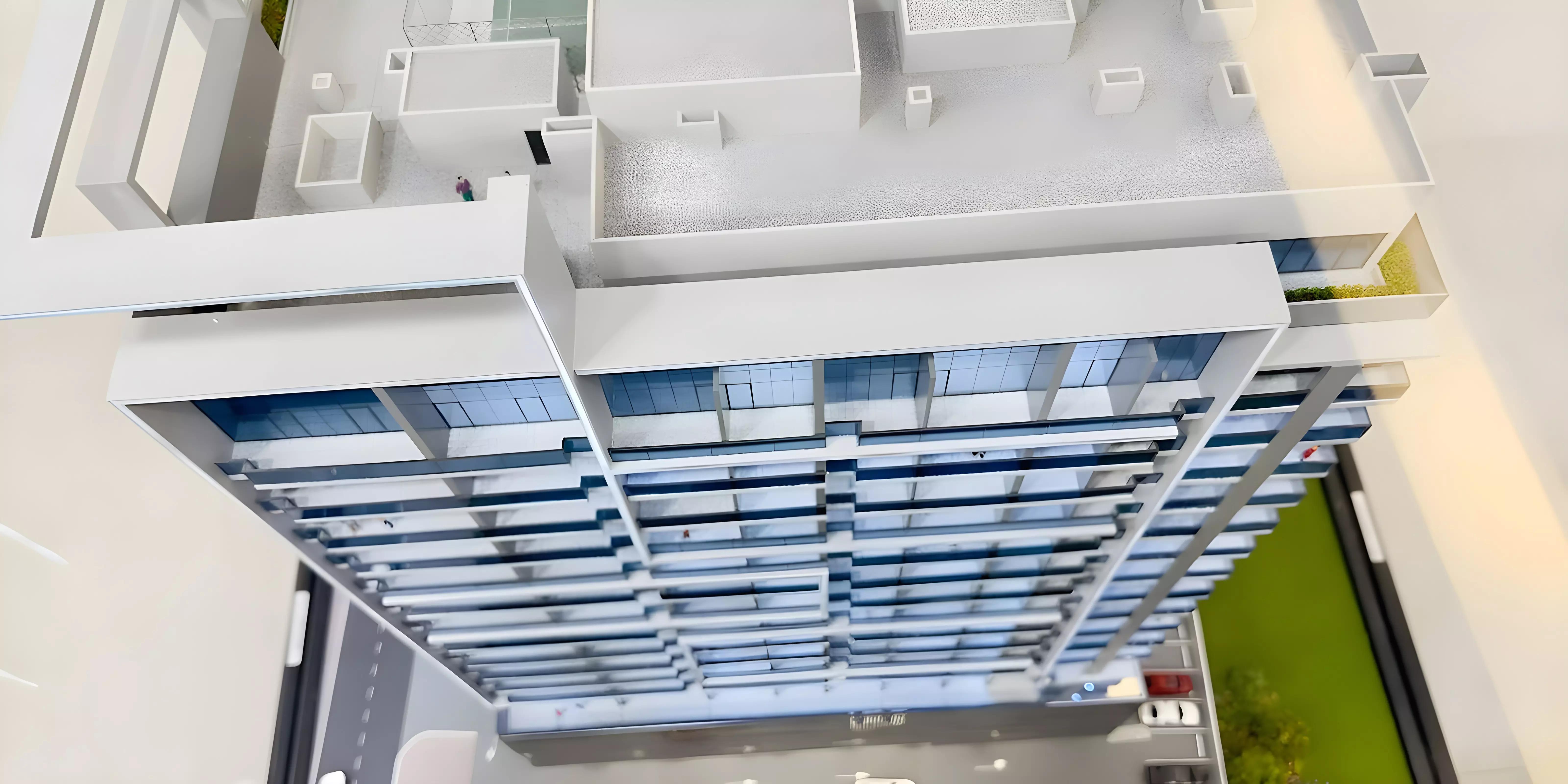 AG 7even building entrance and podium level, Dubai Land Residence Complex