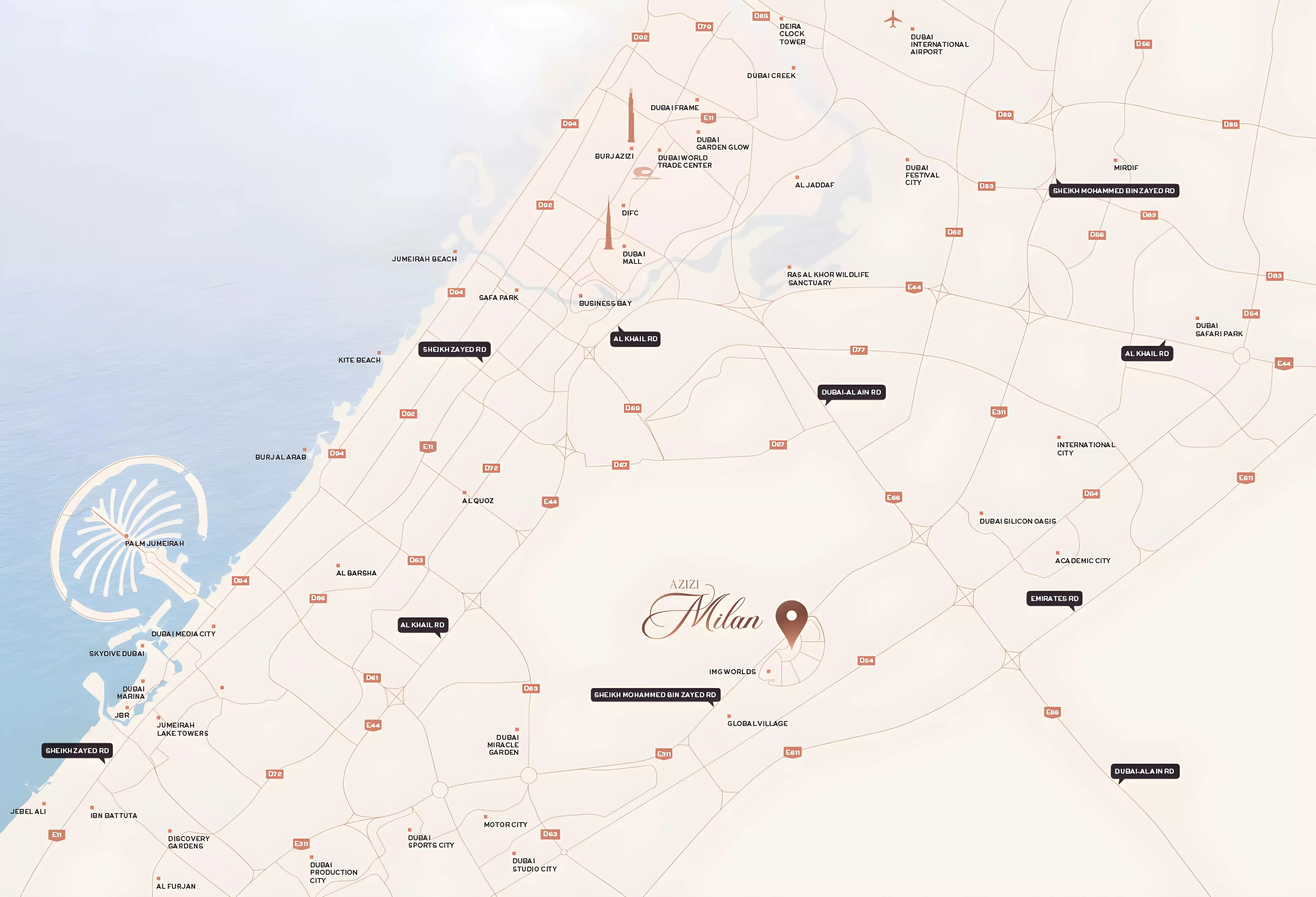 Azizi Milan Heights masterplan layout, City of Arabia, Dubai