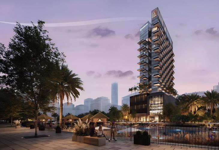 The Waterway exterior facade view, Sobha Hartland II, Bukadra, Dubai
