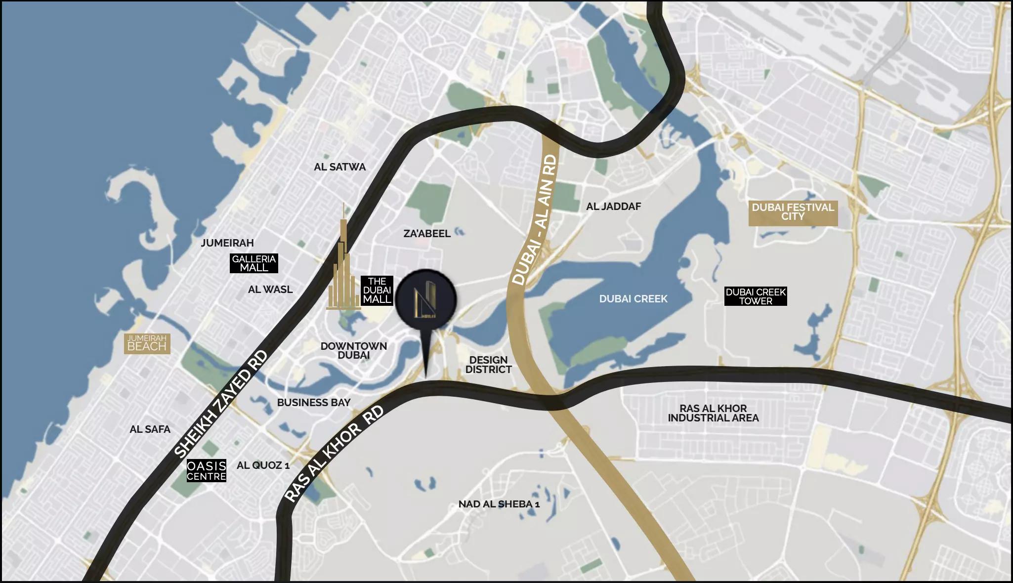 Nobles Tower master plan and location layout, Business Bay