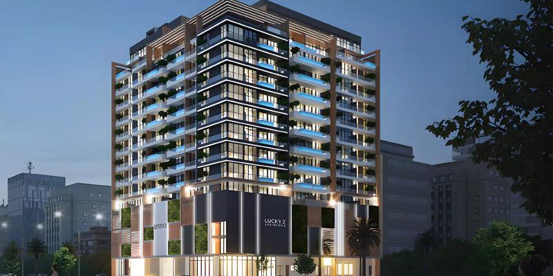Lucky 2 Residence building exterior in Jumeirah Village Circle, Dubai
