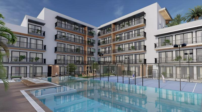 Park Lane by Heilbronn exterior facade in Jumeirah Village Circle, Dubai