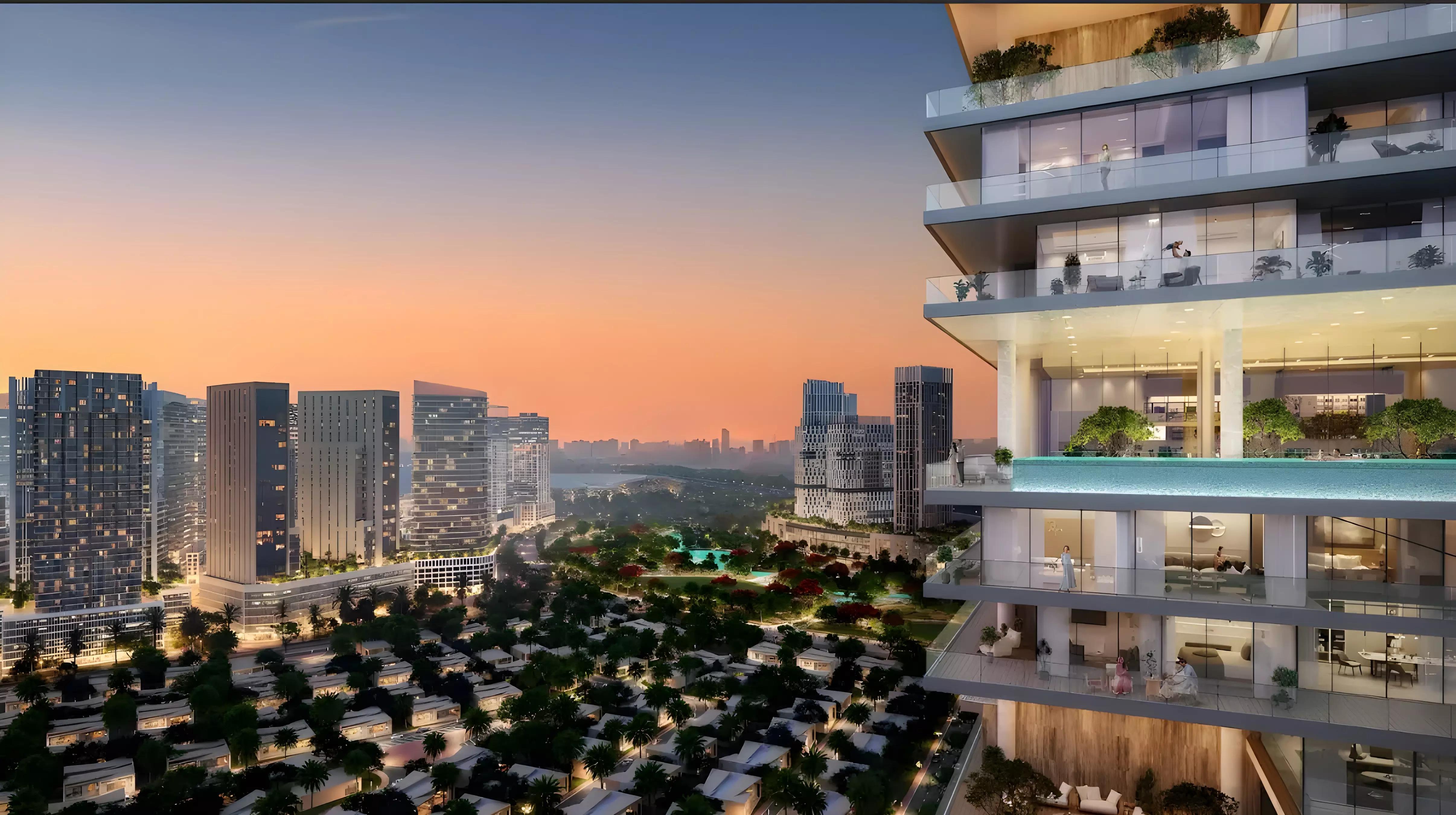 Azizi Milan 18 building facade and entrance, City of Arabia, Dubai