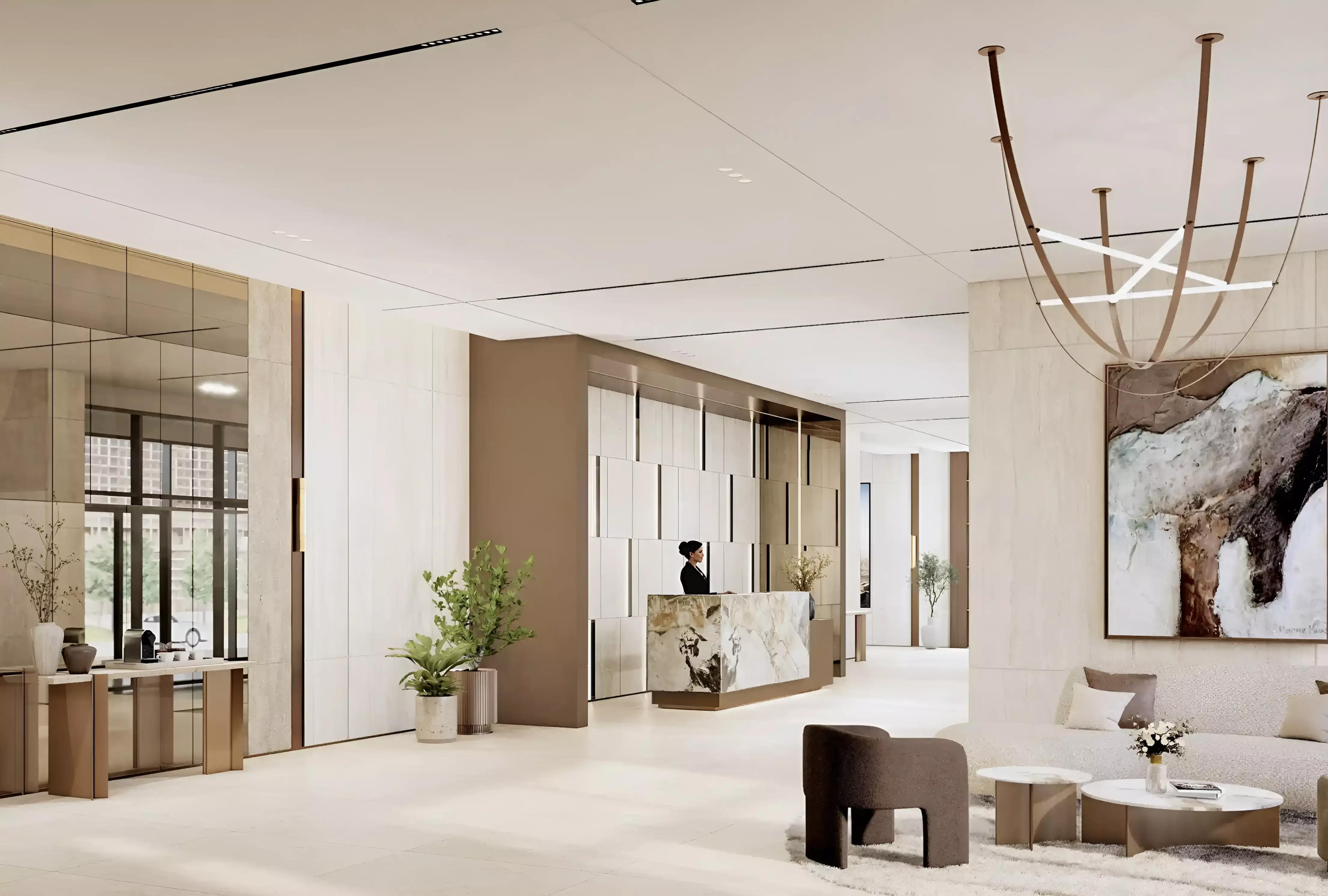 Seacliff amenity area with pool and landscaping, Dubai Islands