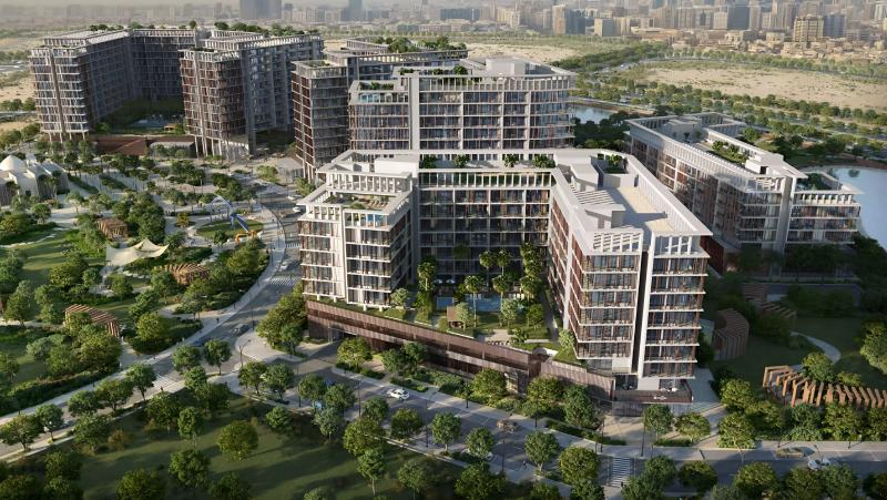 Ivy at Park Five exterior facade, Dubai Production City