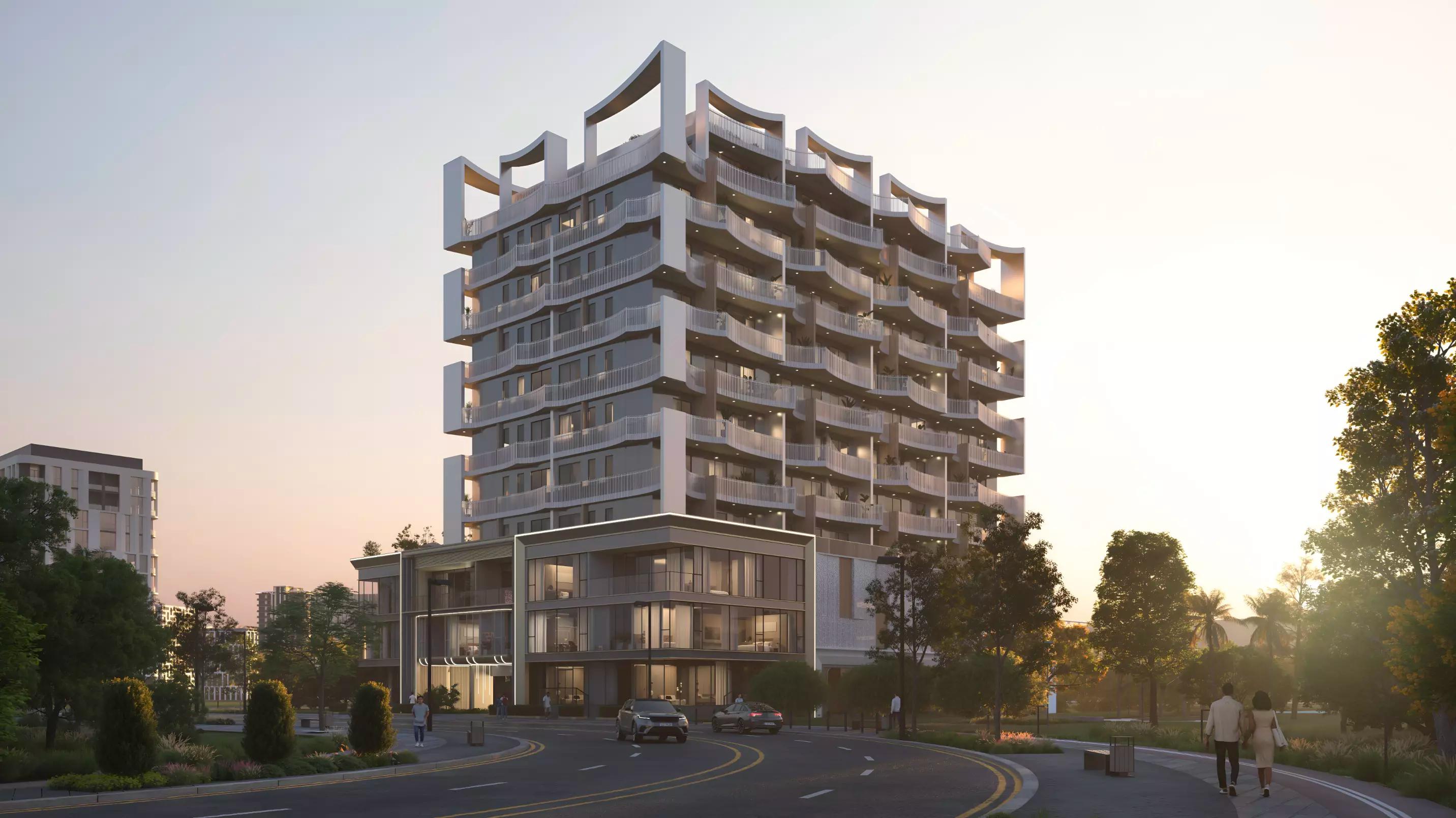 Nautis Residences landscaped garden walkway, Dubai Islands, Dubai