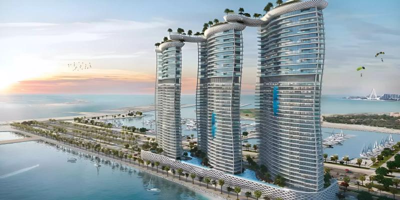 Skycrest Collection exterior tower view, Dubai Harbour, Dubai