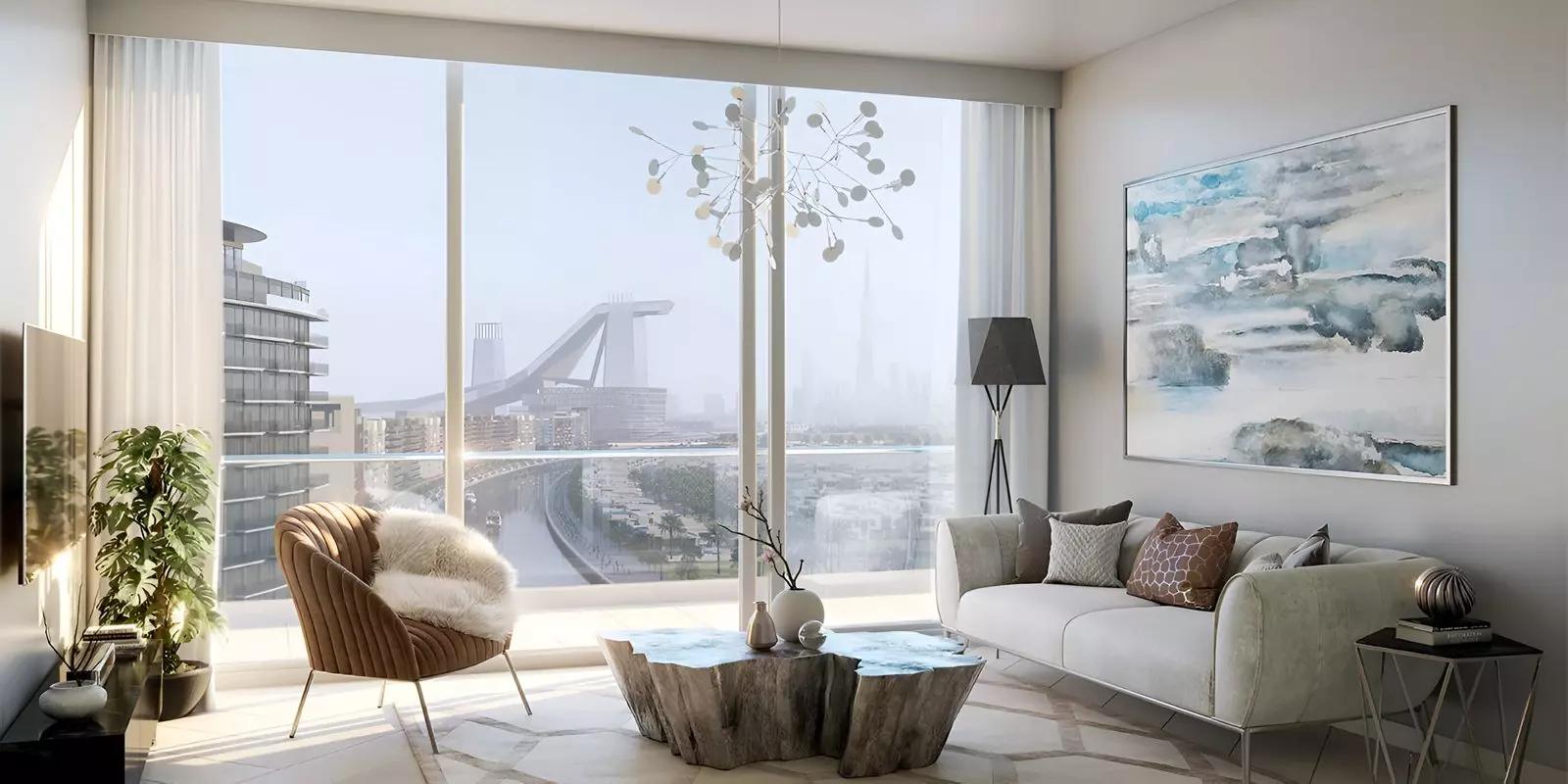 Azizi Riviera 28 community walkway and landscaped surroundings