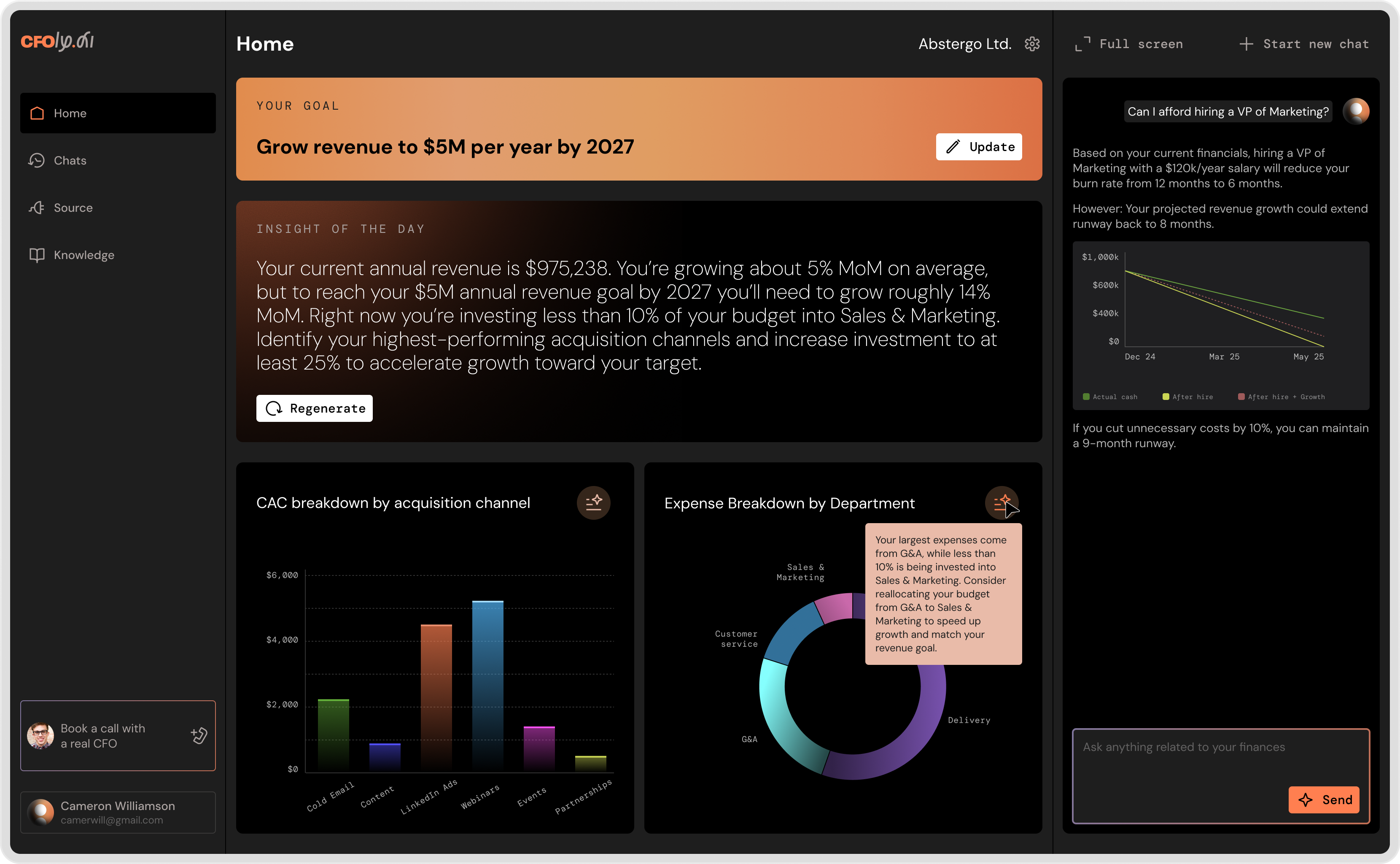 AI financial advisor web application