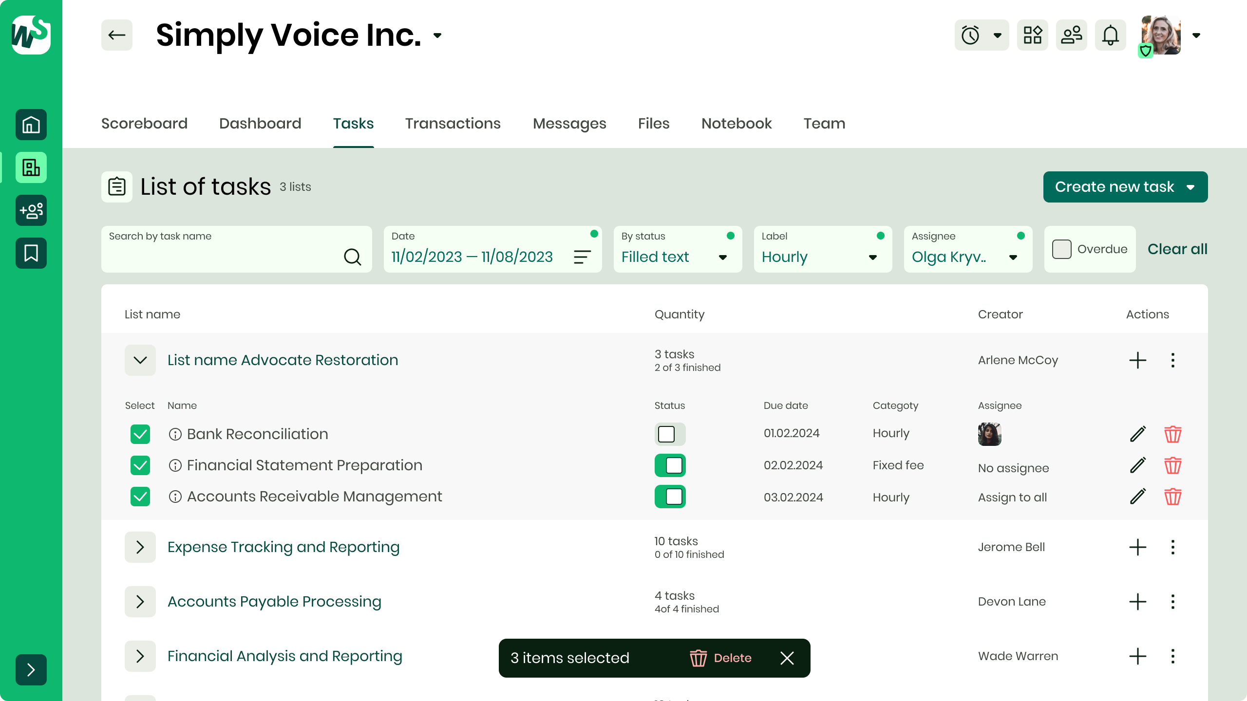 Multifunctional platform for bookkeepers