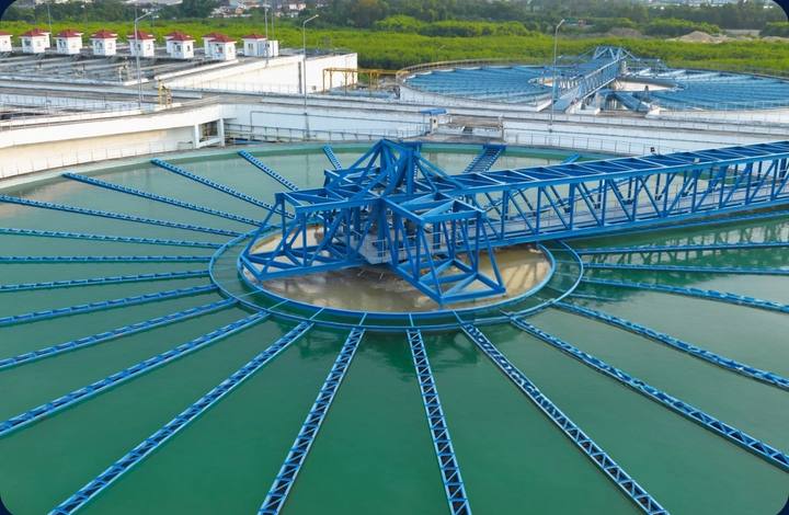 Aerial view of a water treatment plant