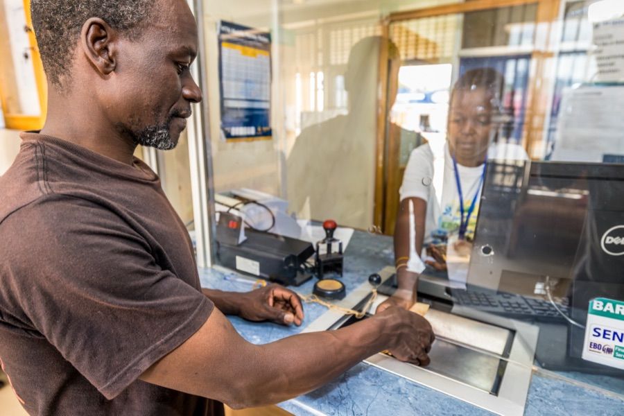 A water enterprise employee at work in Uganda.