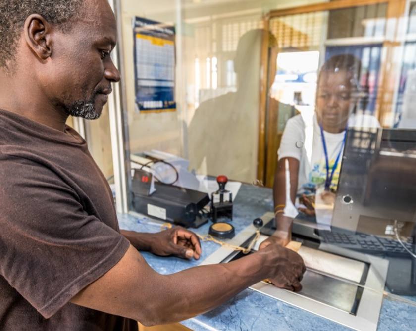 A water enterprise employee at work in Uganda.