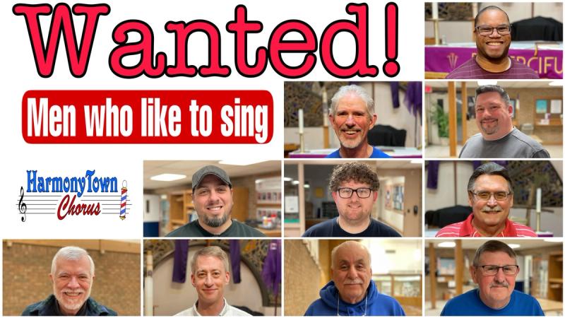 Guest night poster - Wanted! Men who like to sing