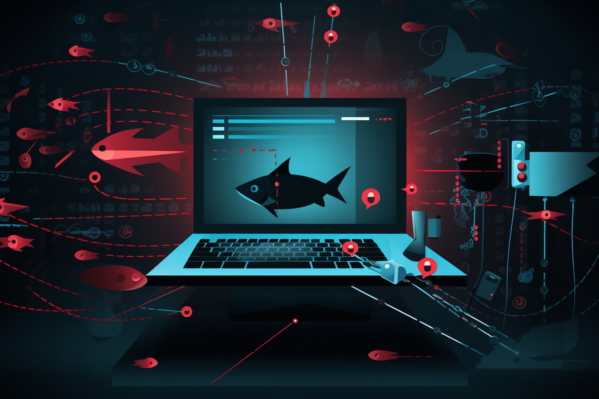 Phishing over a laptop