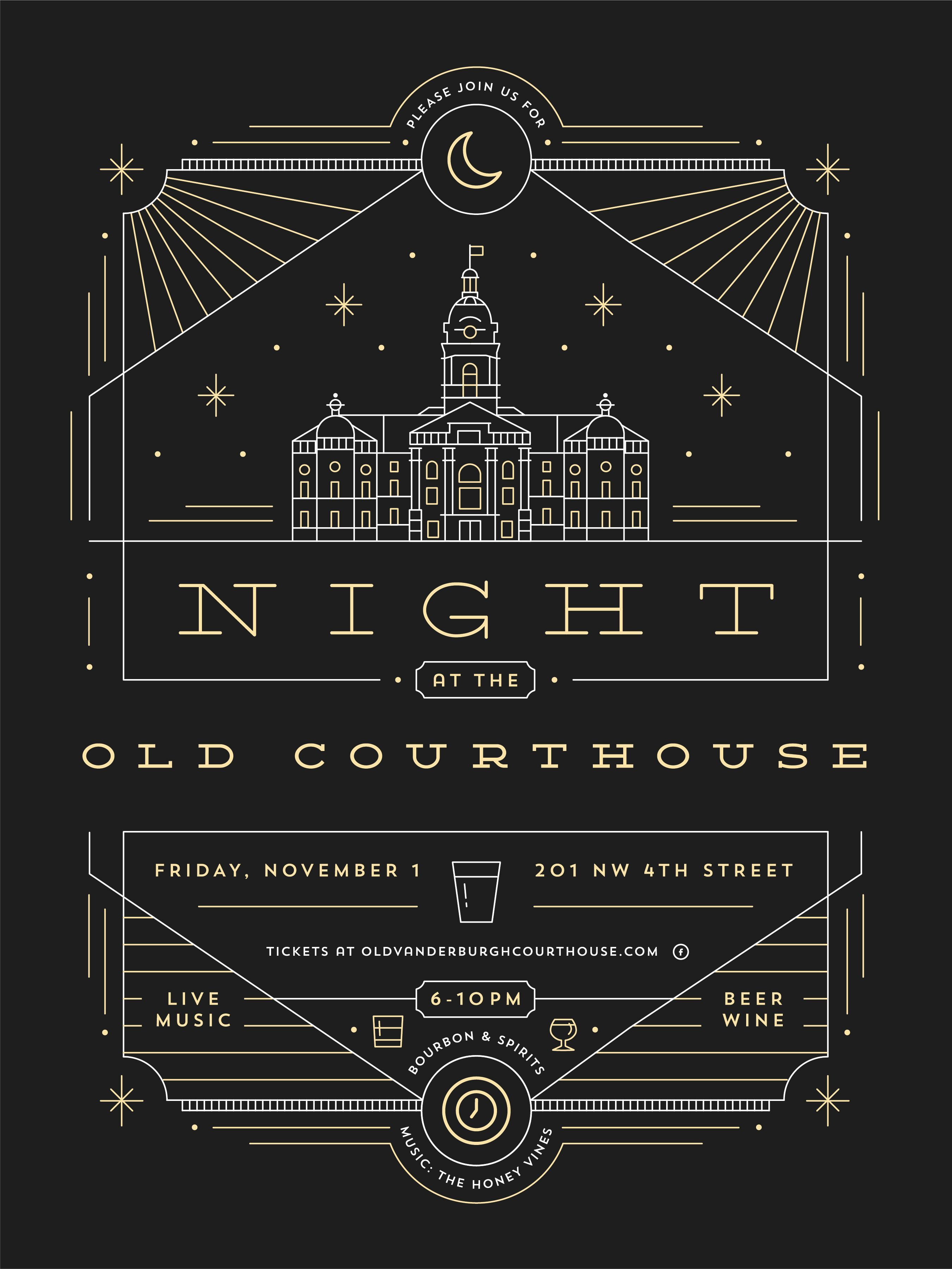 Night at the Old Courthouse Invitation image