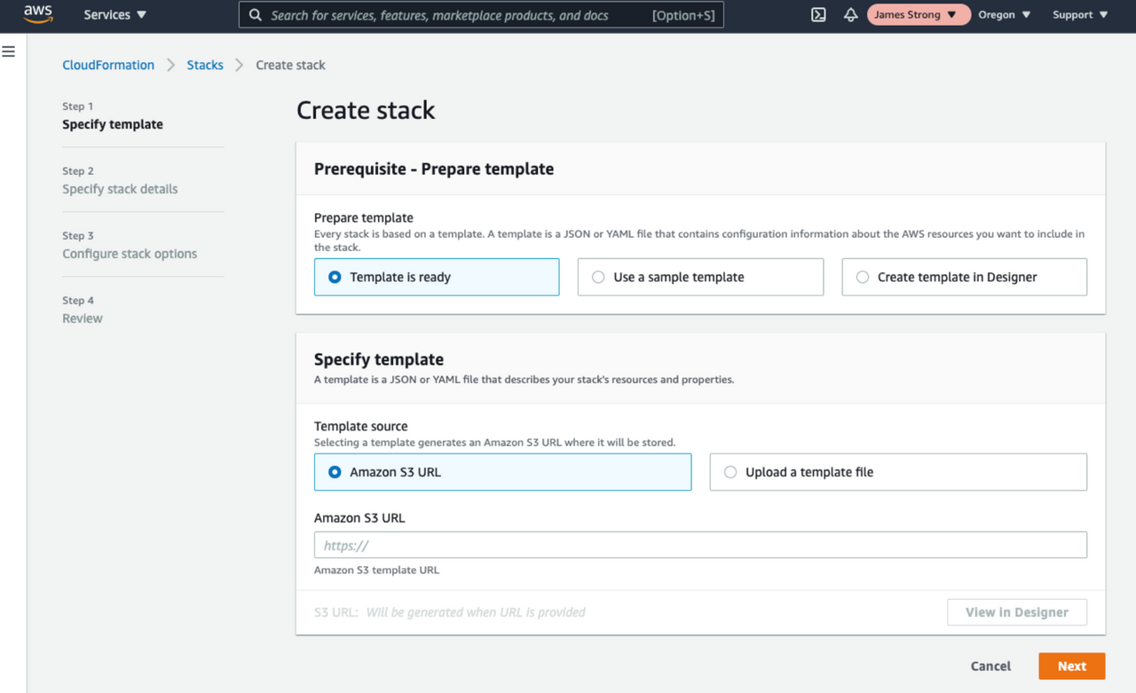 AWS CloudFormation Create Stack