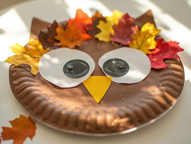 paper plate owl