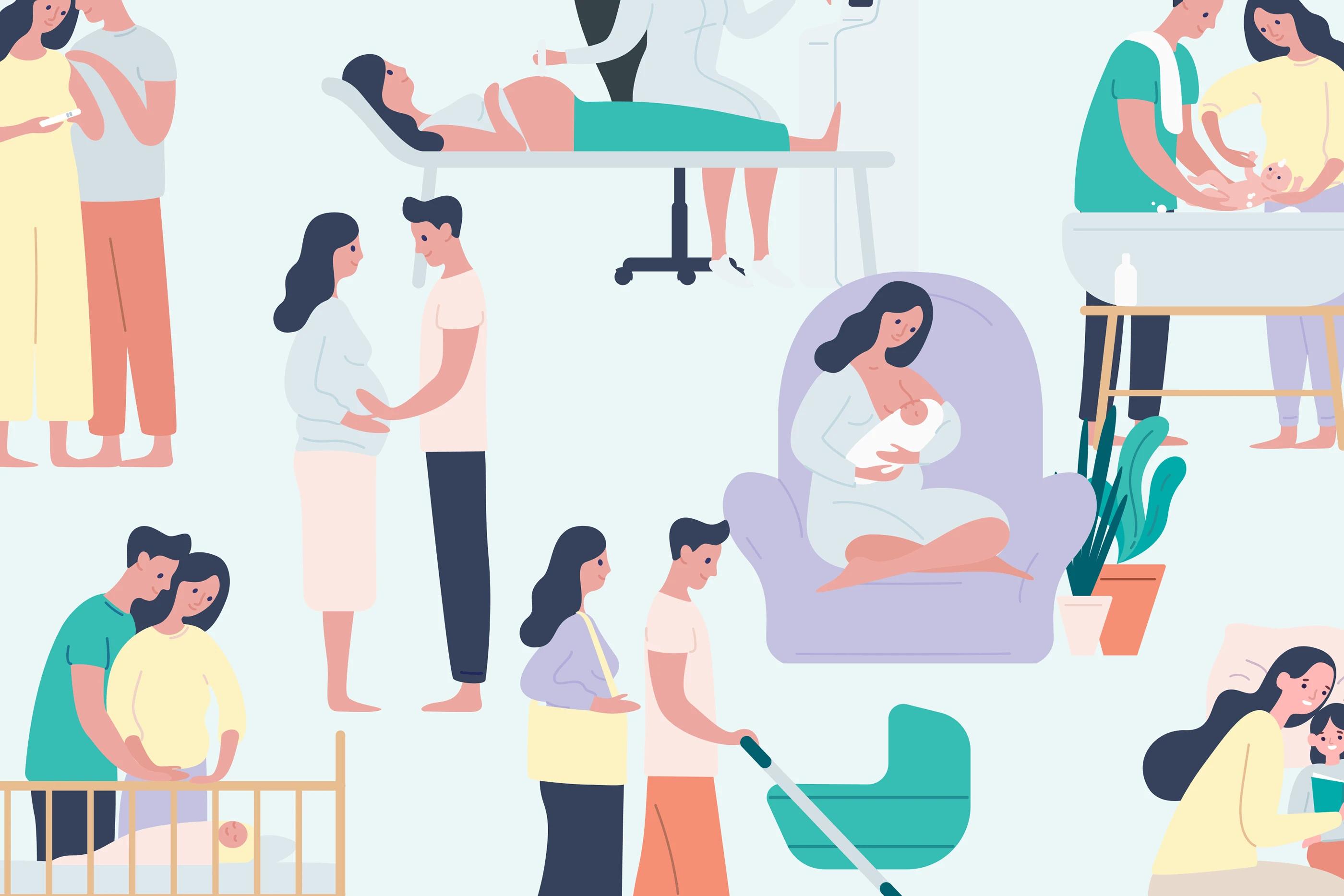 Moms Up — pregnancy tracker feature screen
