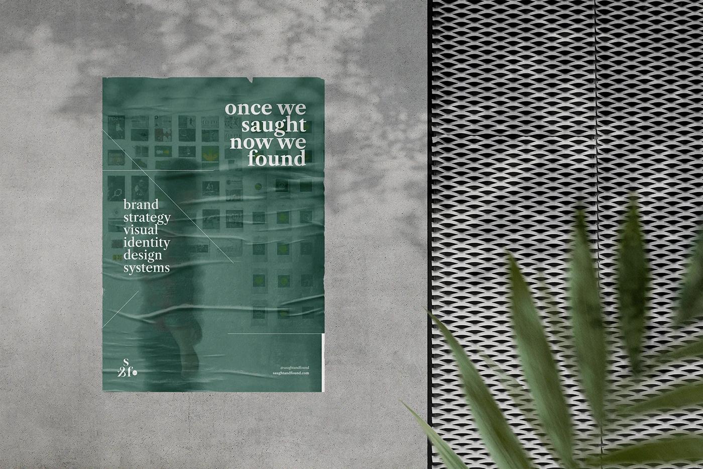 Saught&Found — brand application on minimal tote and merchandise