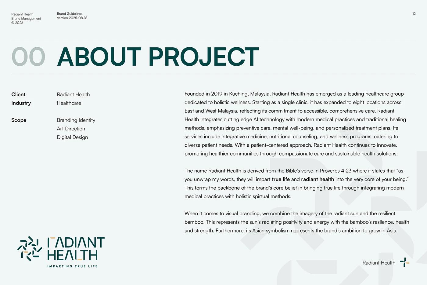 Radiant Health — wordmark and tagline lock-up